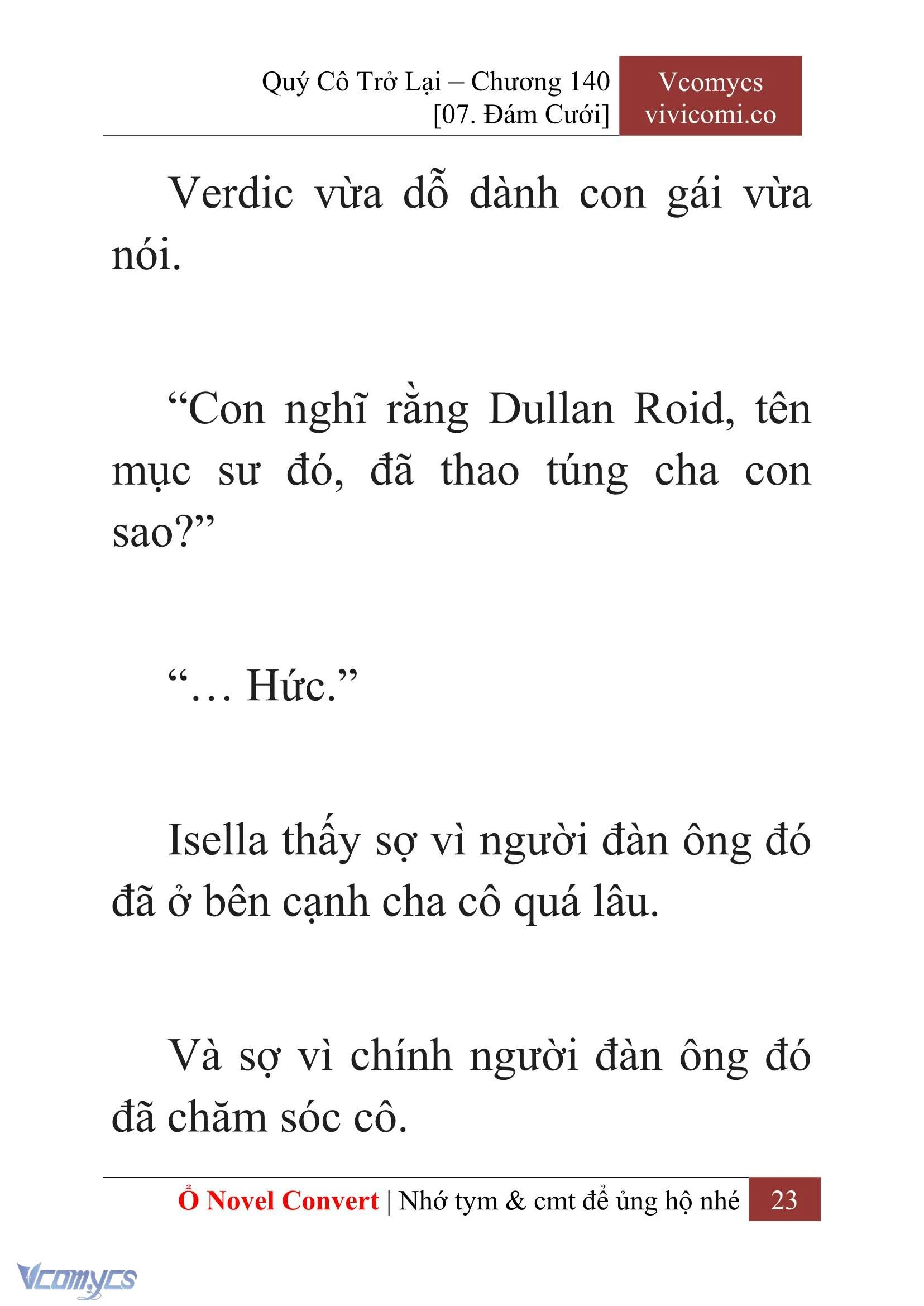 [Novel] Quý Cô Trở Lại Chapter  140 - 25