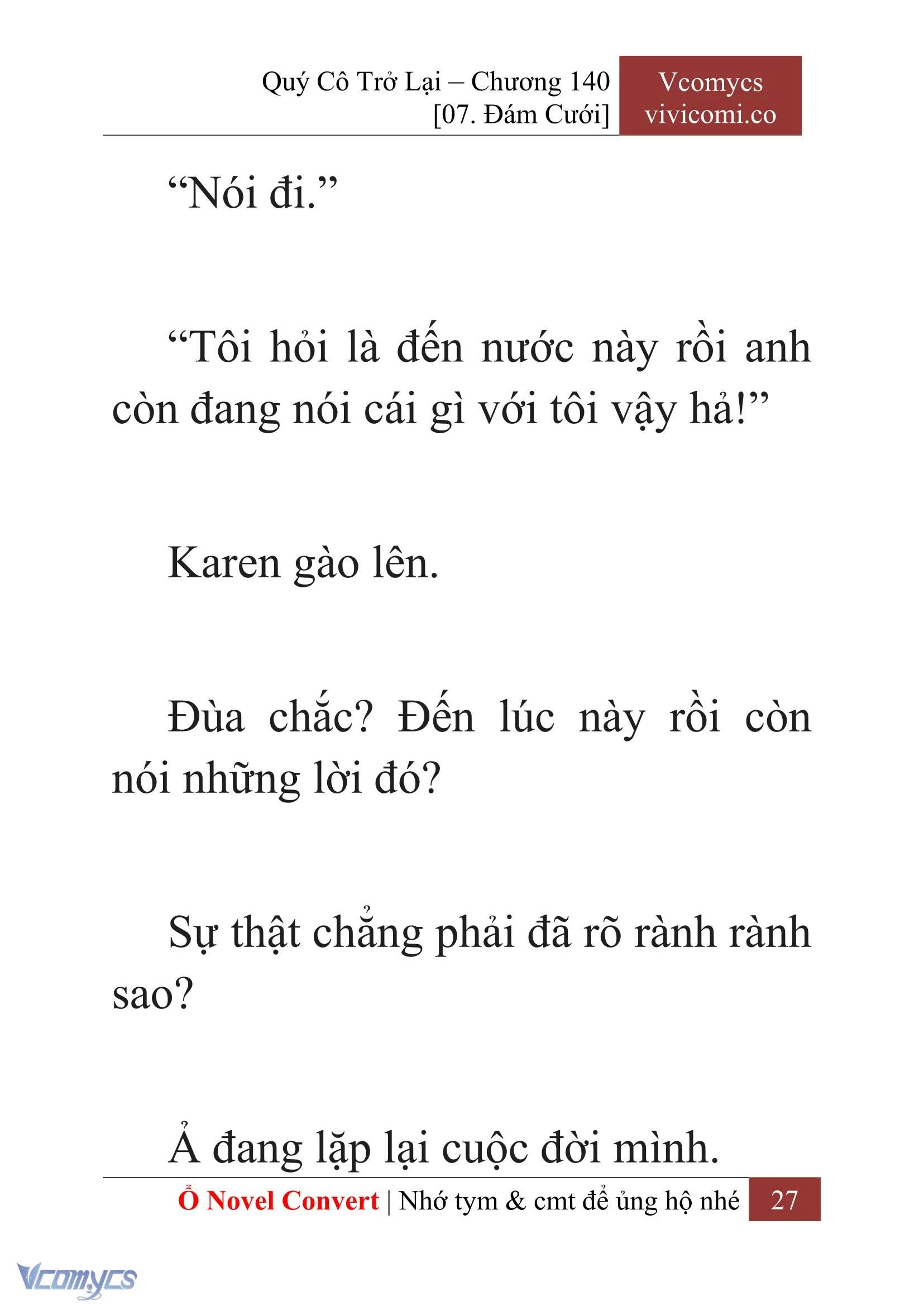 [Novel] Quý Cô Trở Lại Chapter  140 - 29