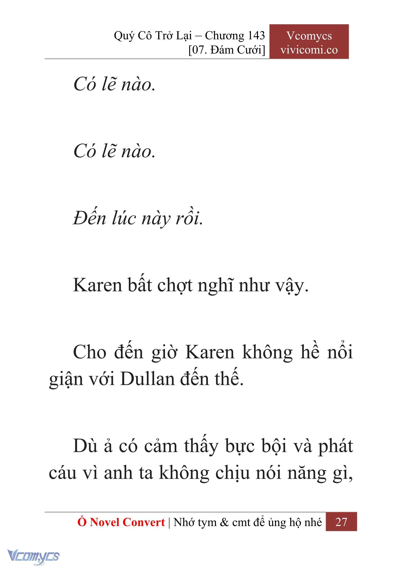 [Novel] Quý Cô Trở Lại Chapter  143 - 29