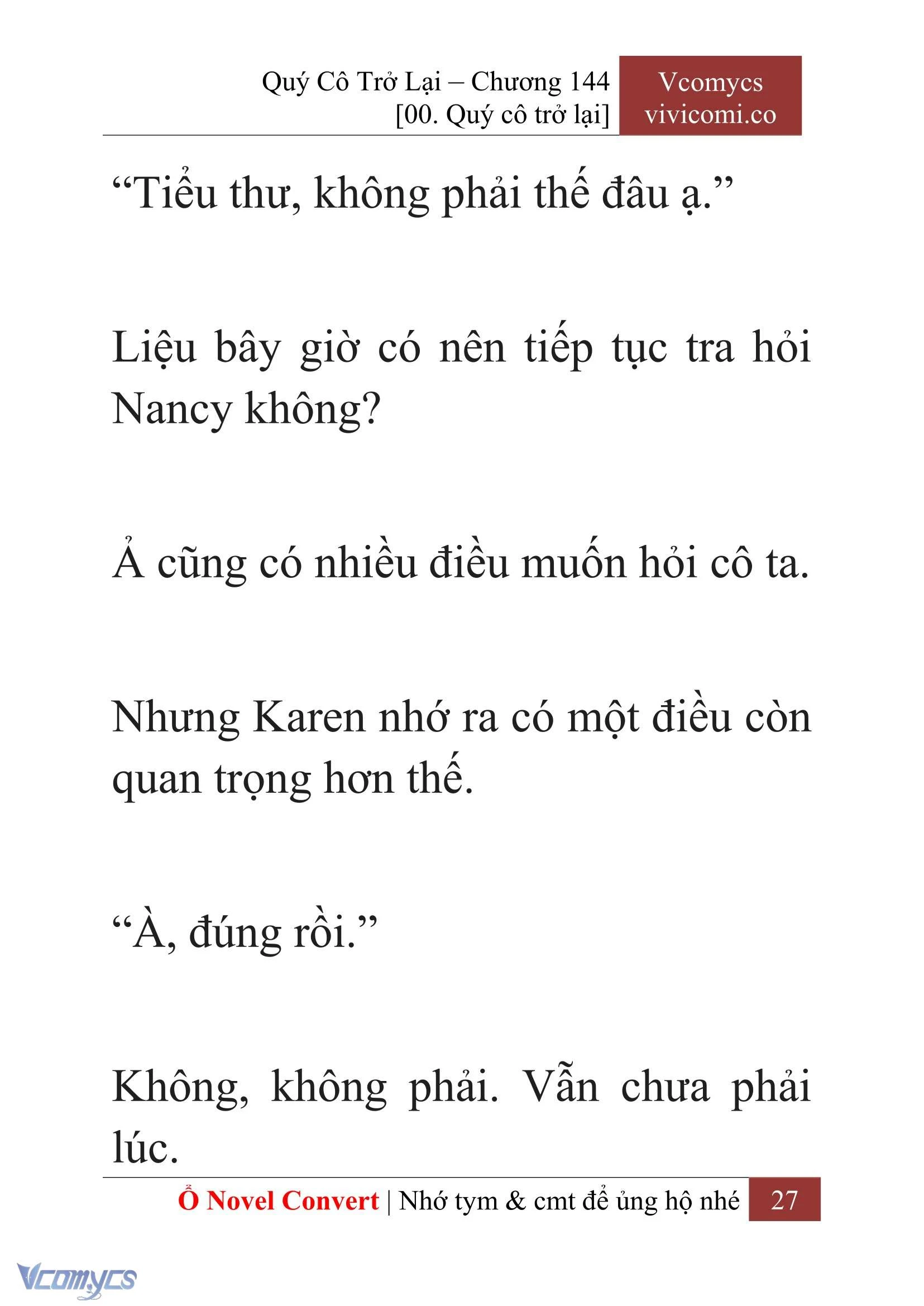 [Novel] Quý Cô Trở Lại Chapter  144 - 29