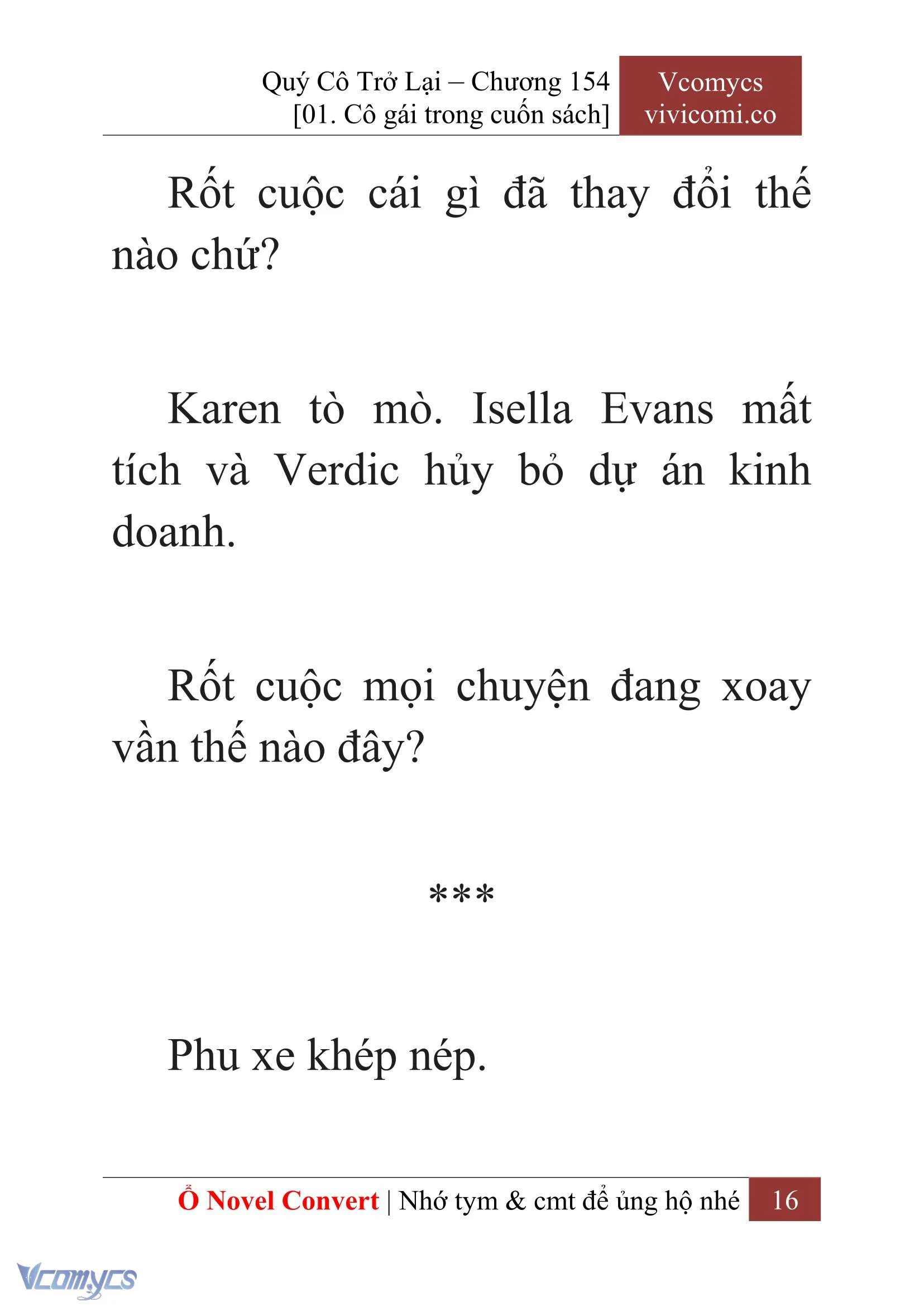 [Novel] Quý Cô Trở Lại Chapter  154 - 18
