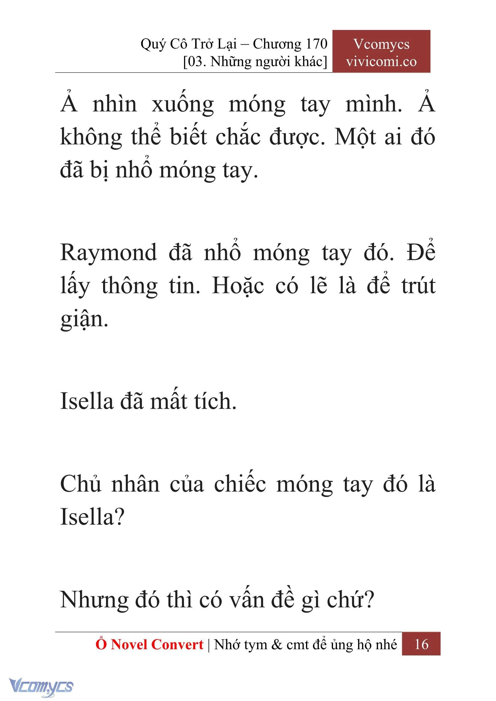[Novel] Quý Cô Trở Lại Chapter  170 - 18