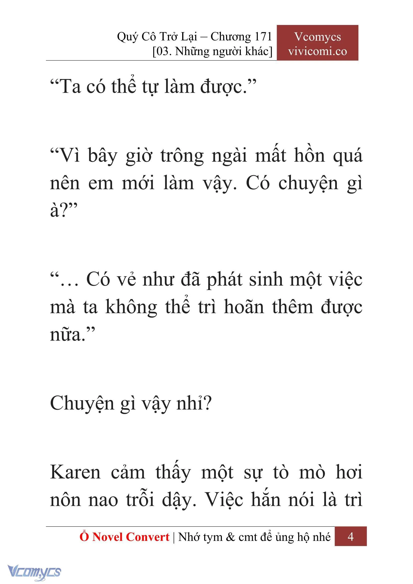 [Novel] Quý Cô Trở Lại Chapter  171 - 6