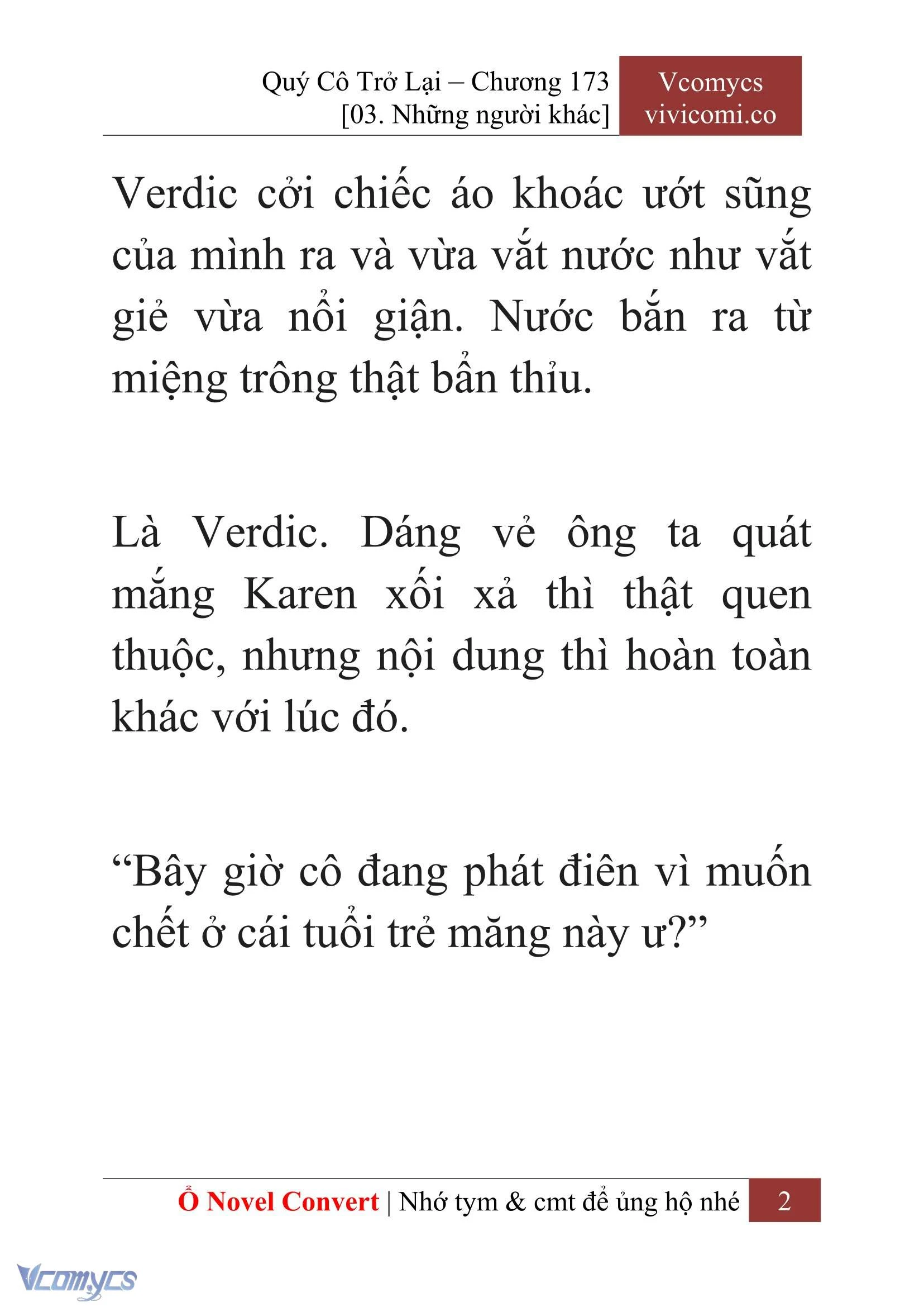 [Novel] Quý Cô Trở Lại Chapter  173 - 4