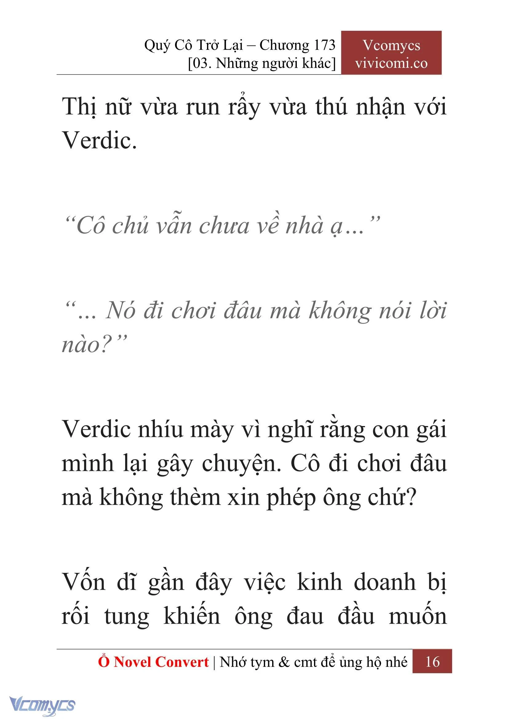 [Novel] Quý Cô Trở Lại Chapter  173 - 18