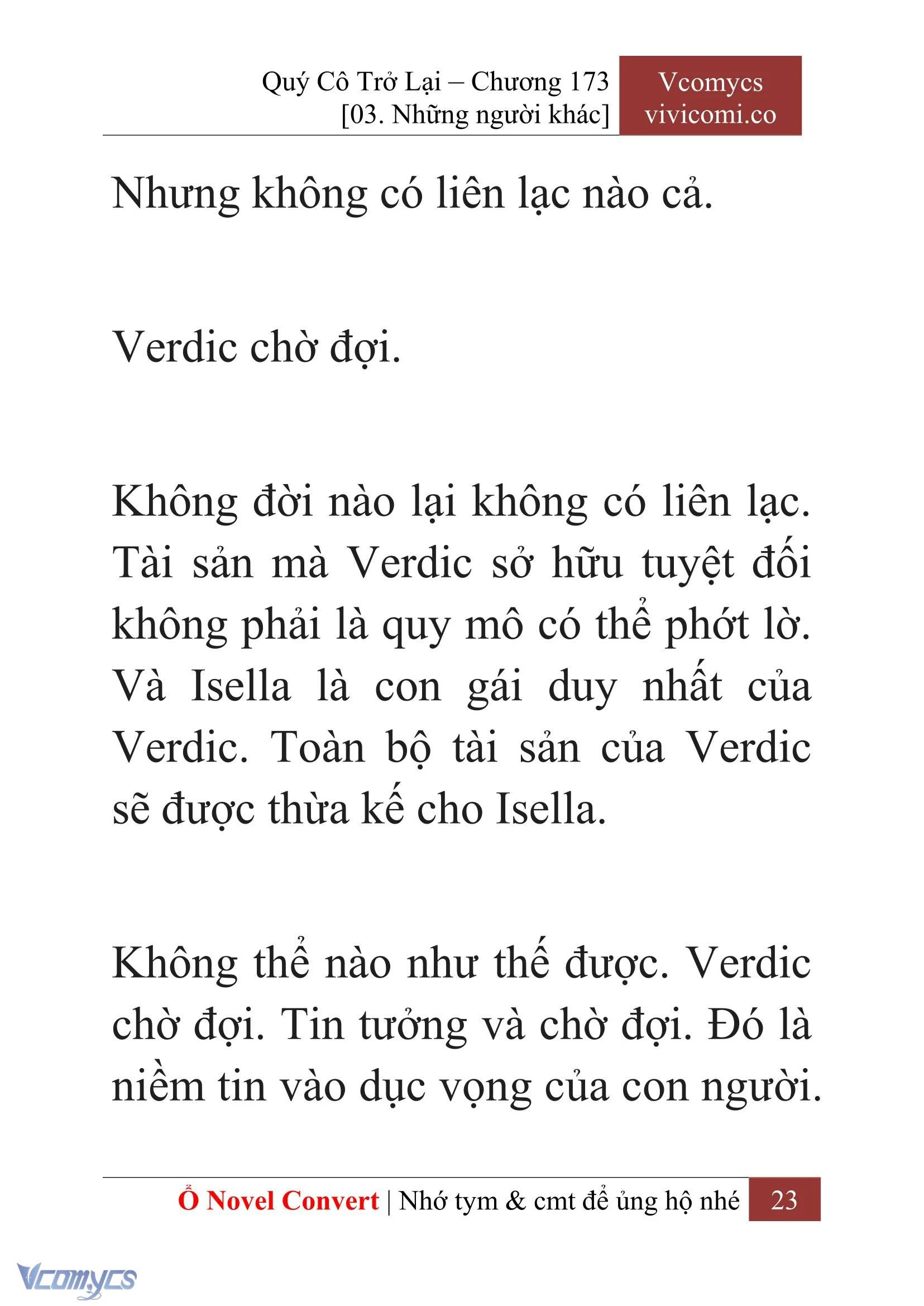 [Novel] Quý Cô Trở Lại Chapter  173 - 25