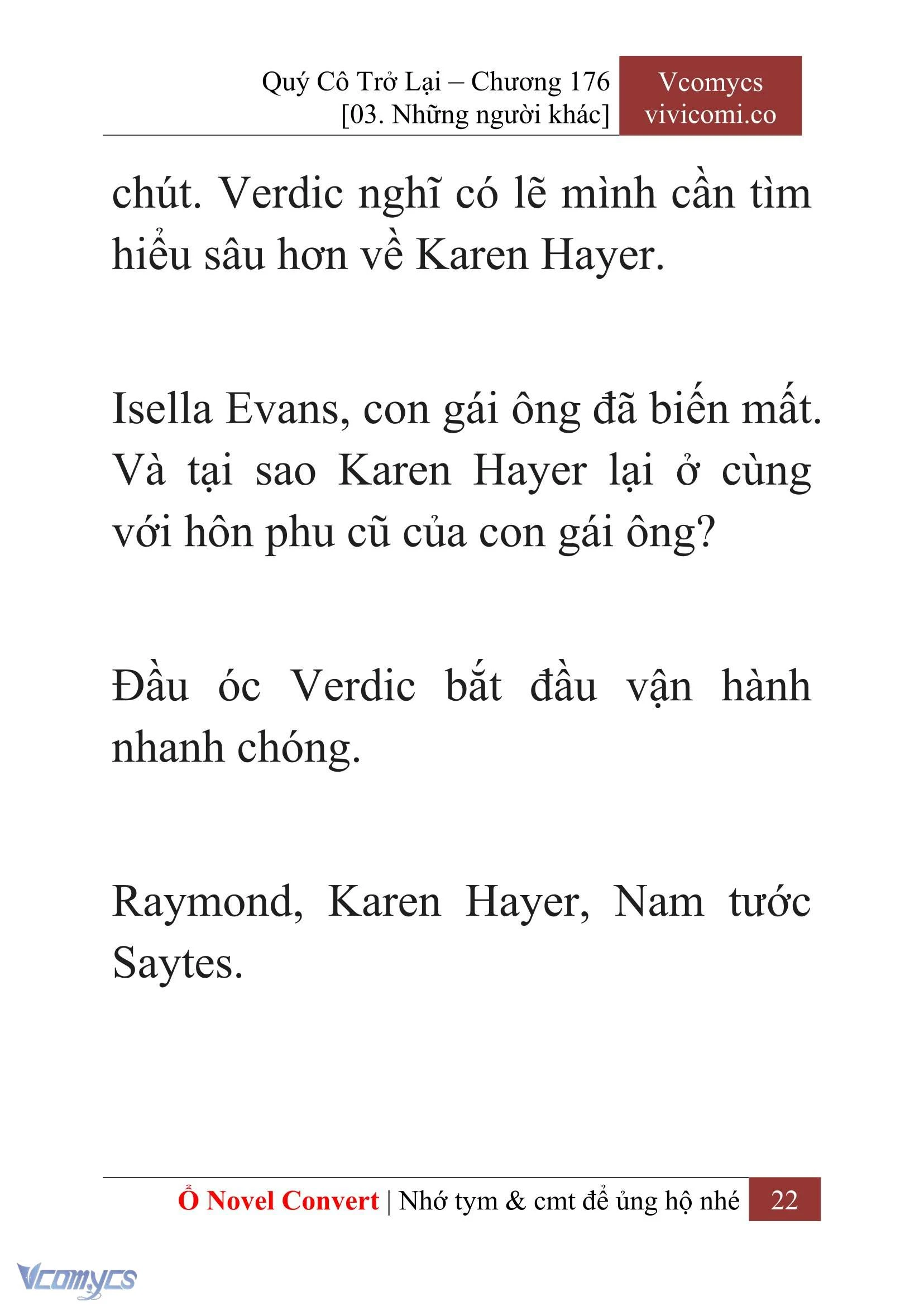 [Novel] Quý Cô Trở Lại Chapter  176 - 24