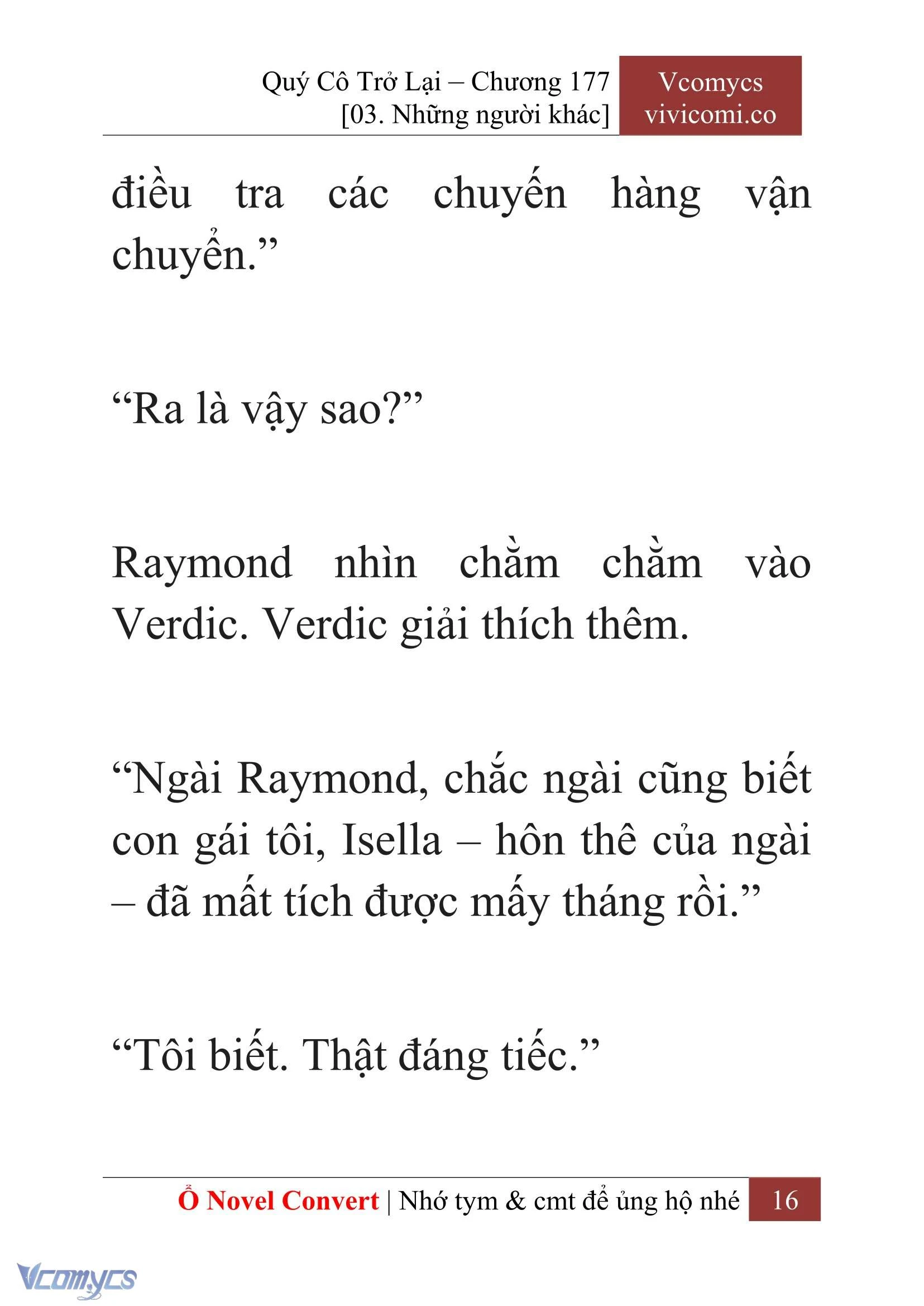 [Novel] Quý Cô Trở Lại Chapter  177 - 18