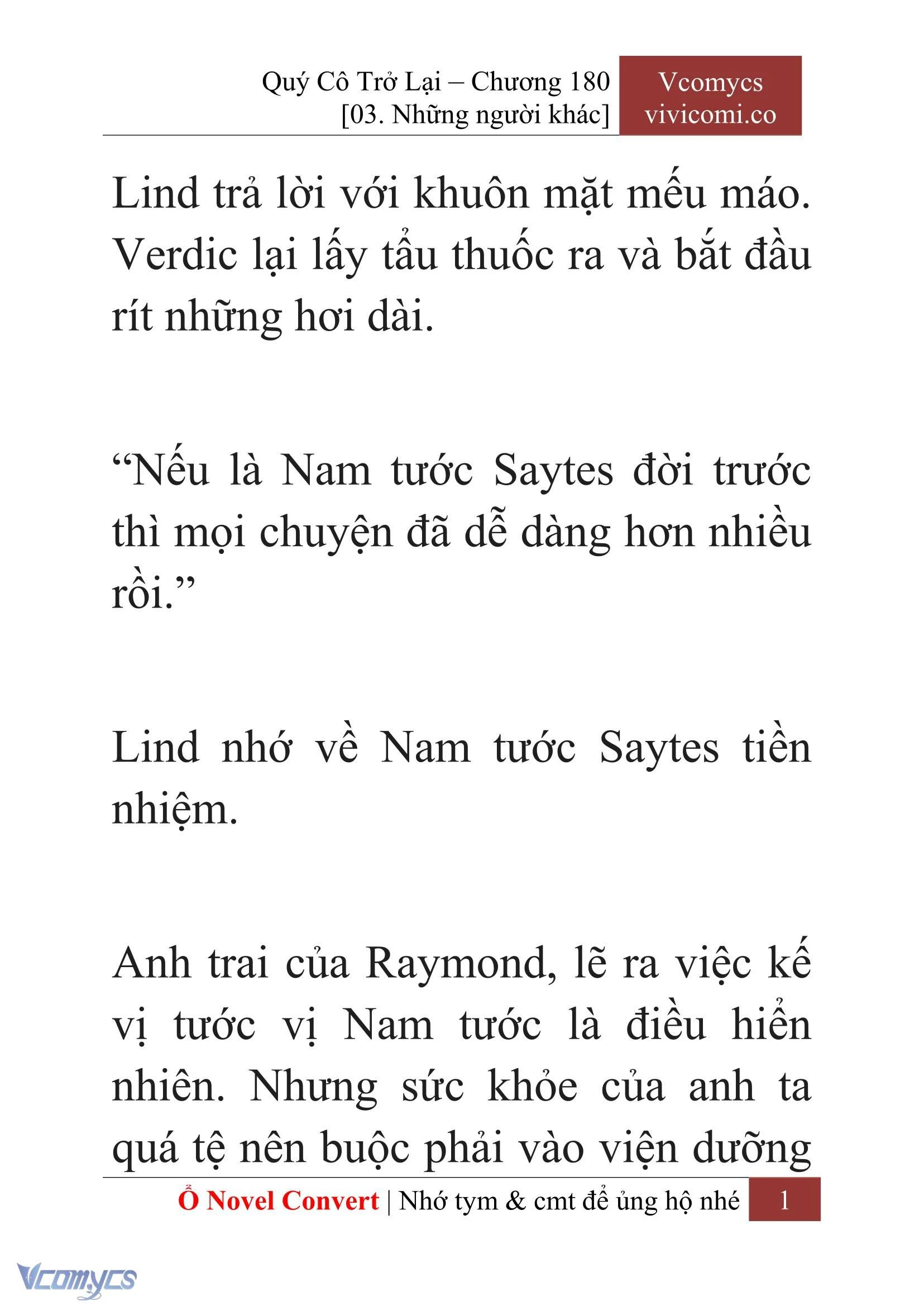 [Novel] Quý Cô Trở Lại Chapter  180 - 3