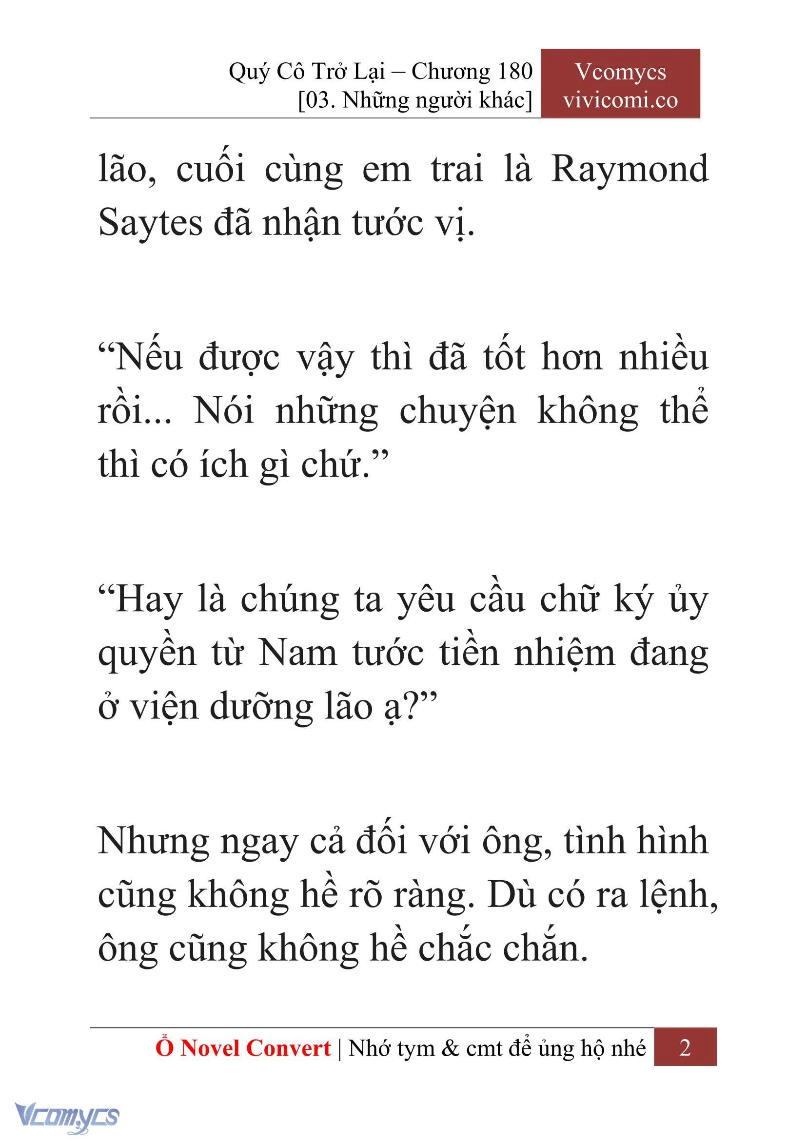 [Novel] Quý Cô Trở Lại Chapter  180 - 4