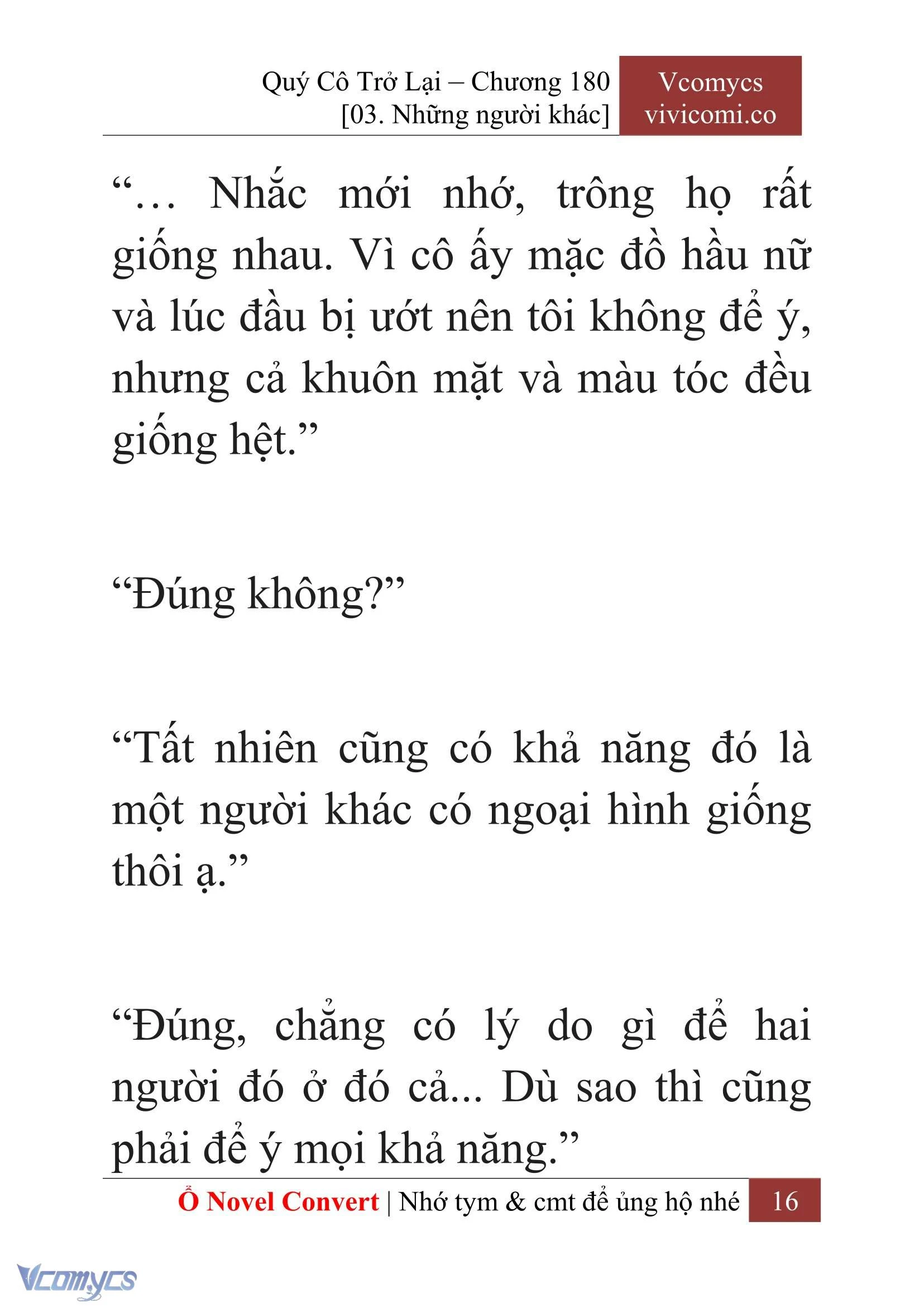 [Novel] Quý Cô Trở Lại Chapter  180 - 18