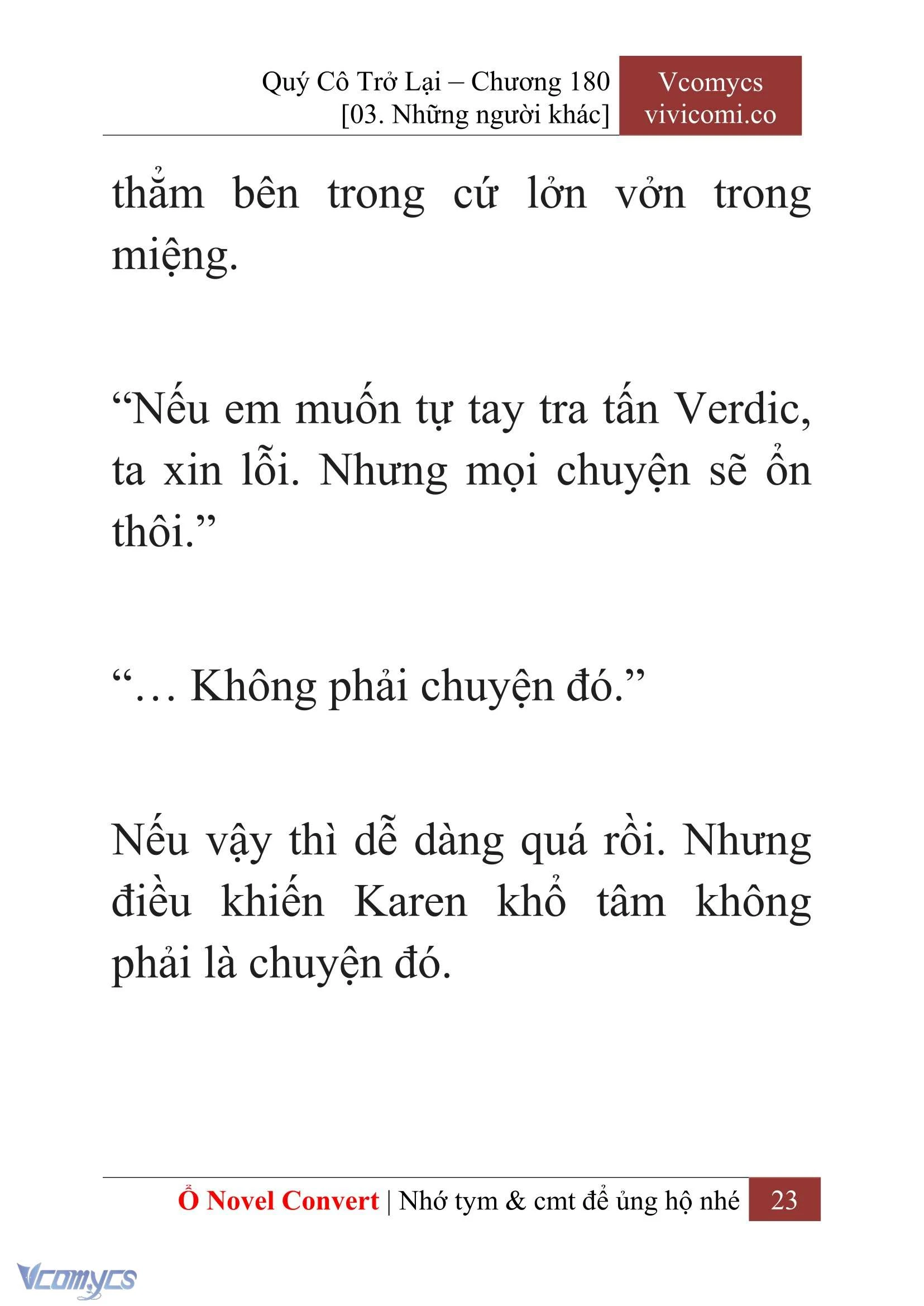 [Novel] Quý Cô Trở Lại Chapter  180 - 25