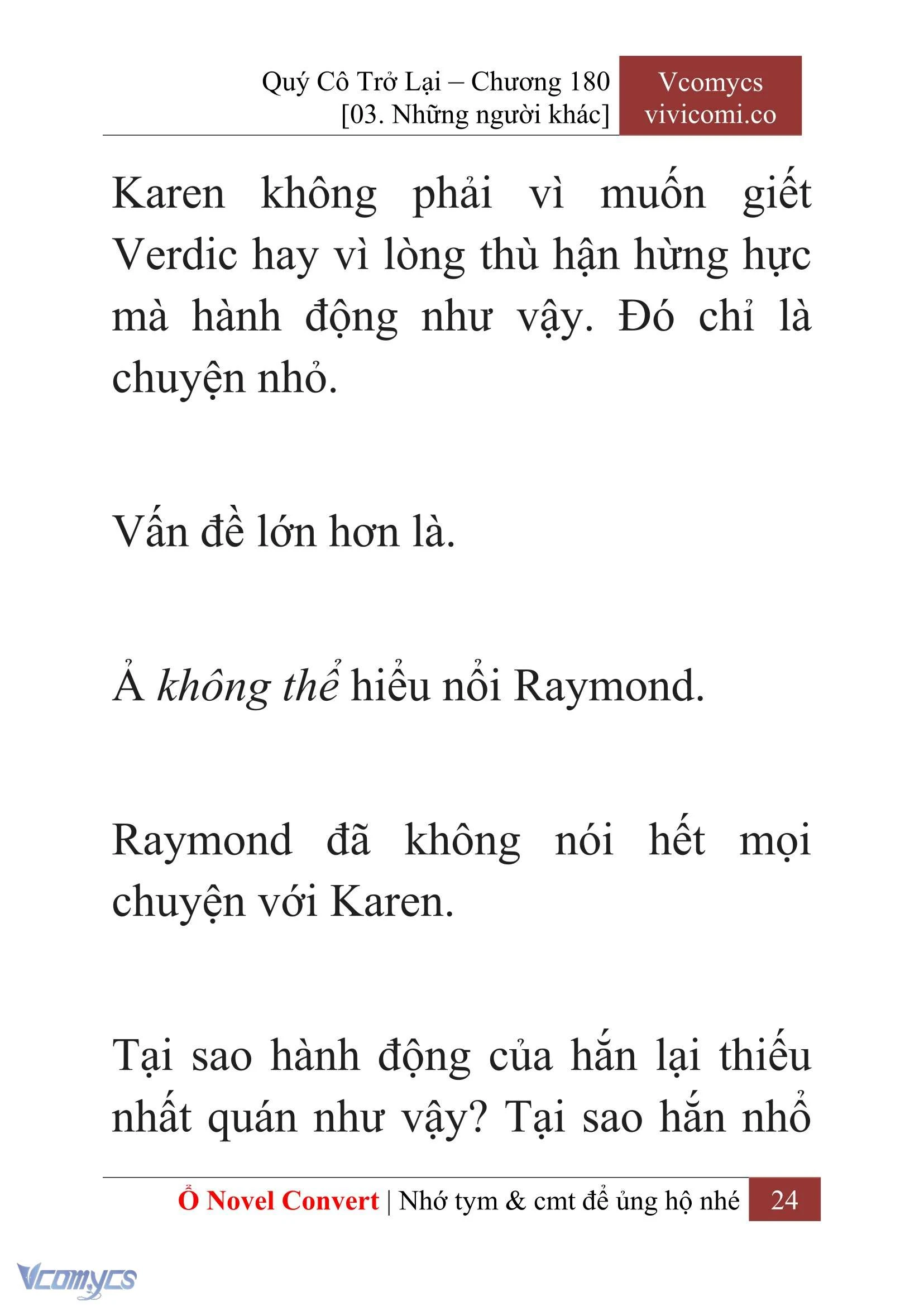 [Novel] Quý Cô Trở Lại Chapter  180 - 26