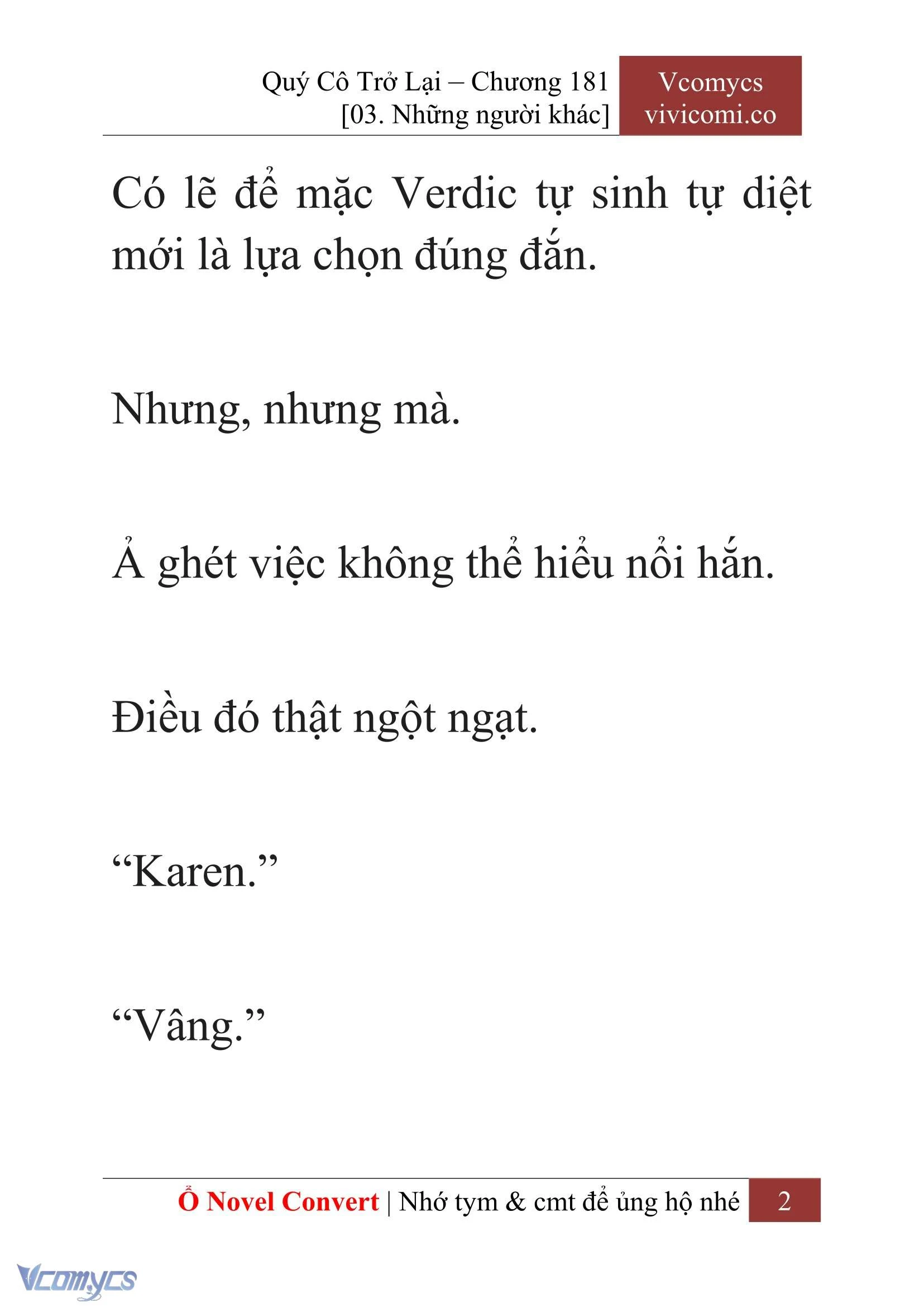 [Novel] Quý Cô Trở Lại Chapter  181 - 4