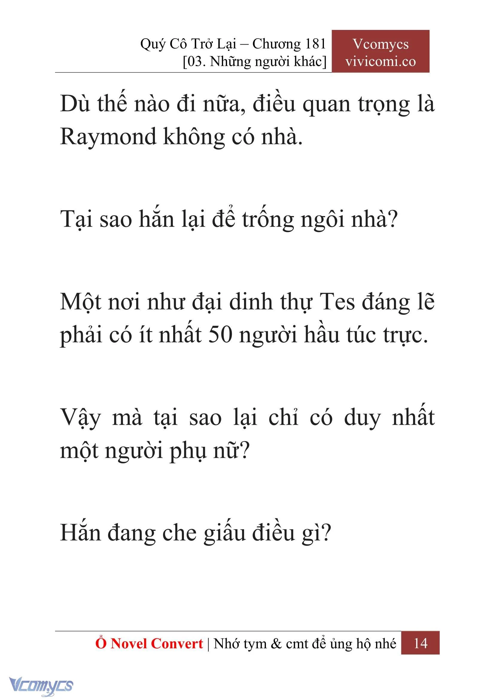 [Novel] Quý Cô Trở Lại Chapter  181 - 16