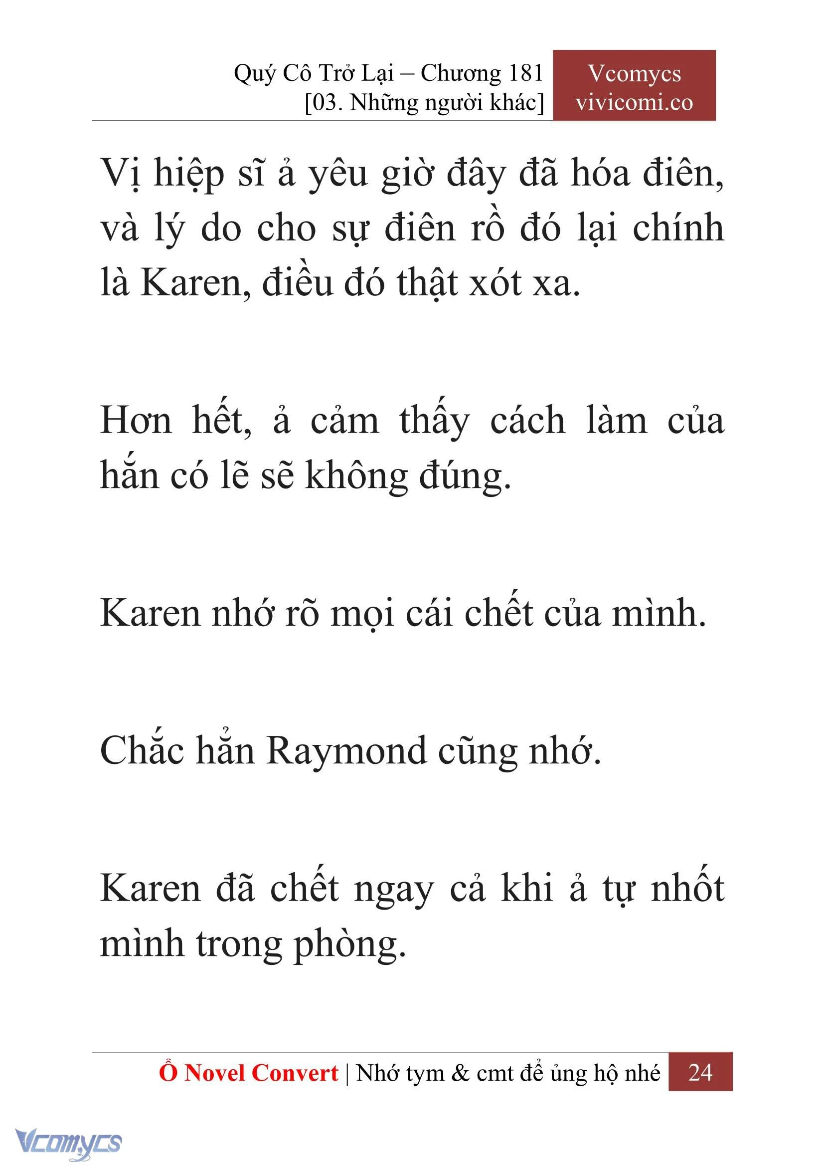 [Novel] Quý Cô Trở Lại Chapter  181 - 26