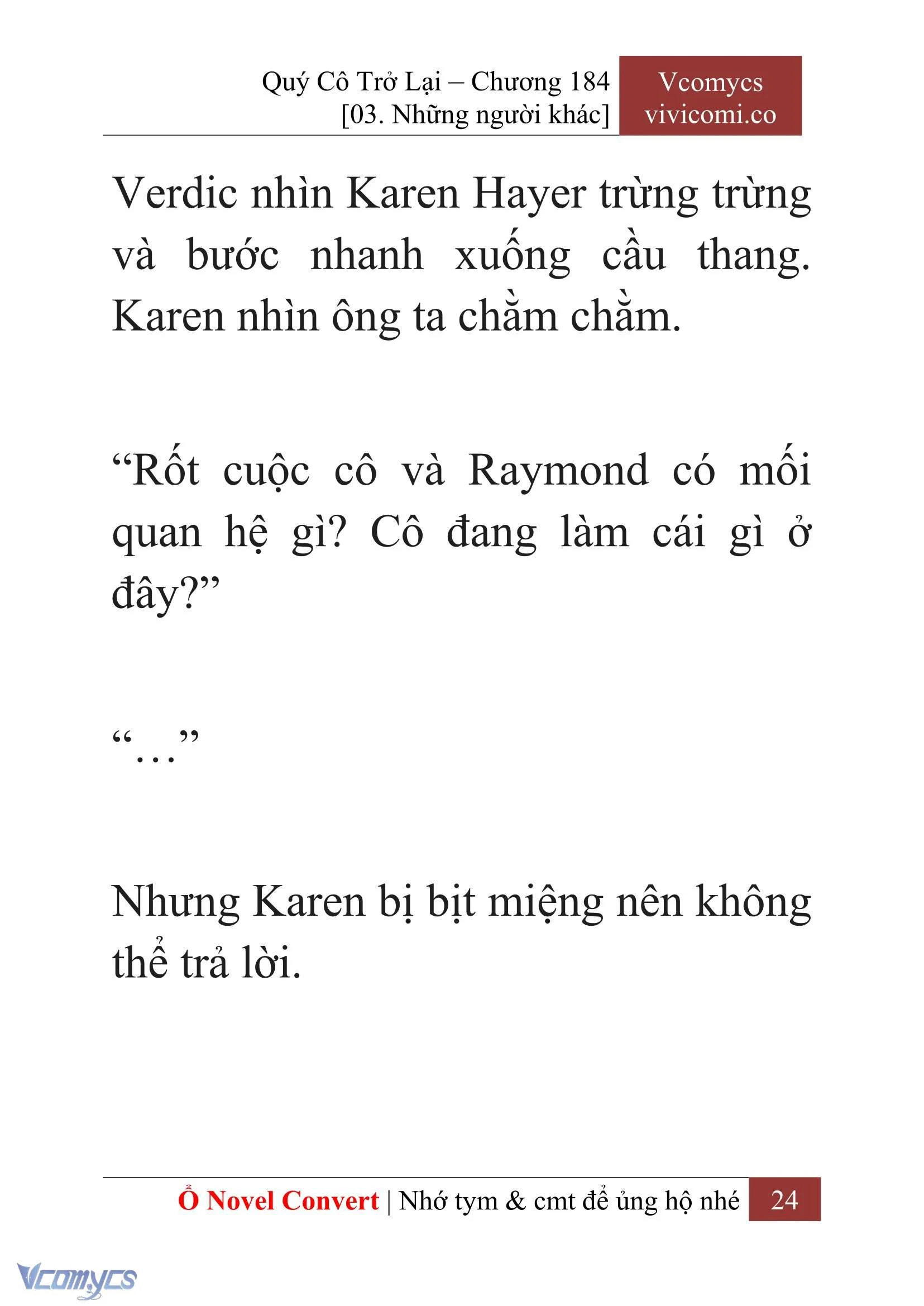 [Novel] Quý Cô Trở Lại Chapter  184 - 26