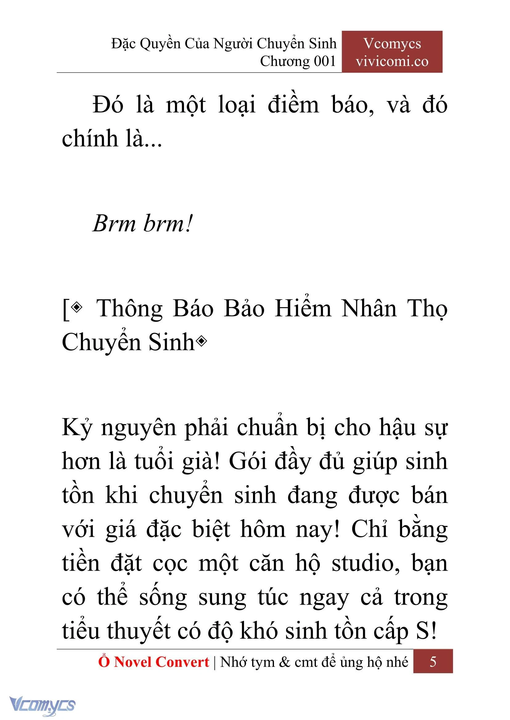 [Novel] Đặc Quyền Của Người Chuyển Sinh Chapter  1 - 7