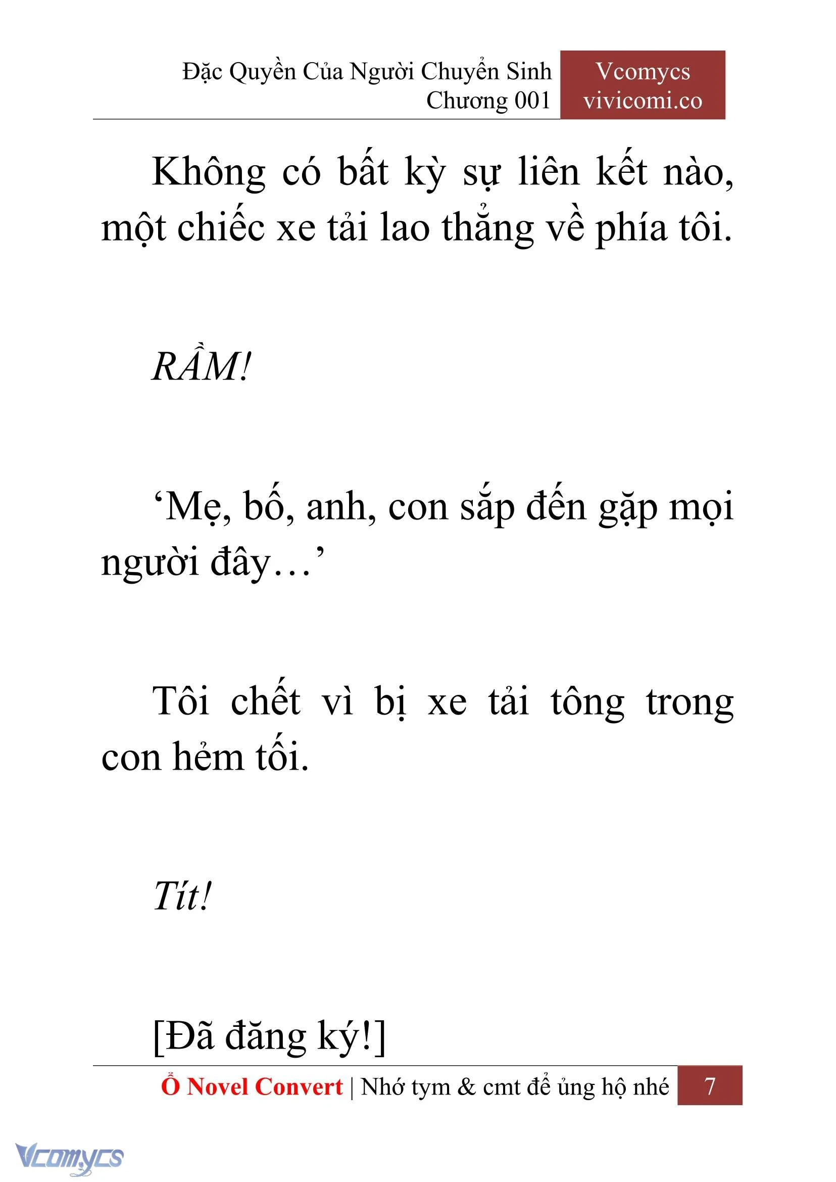 [Novel] Đặc Quyền Của Người Chuyển Sinh Chapter  1 - 9