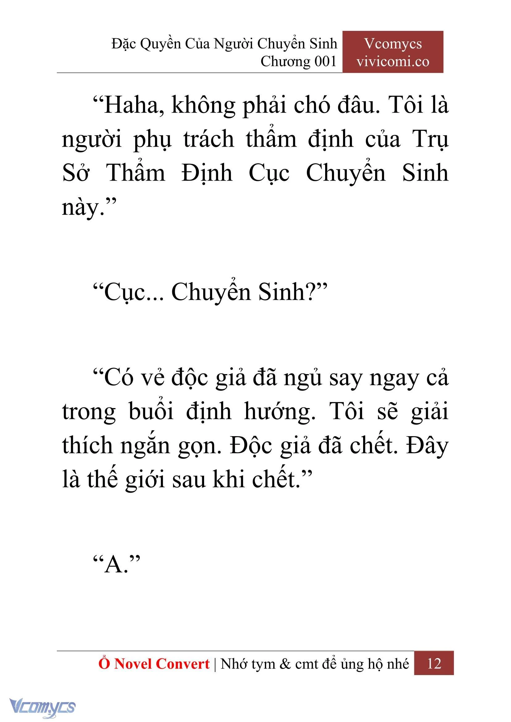 [Novel] Đặc Quyền Của Người Chuyển Sinh Chapter  1 - 14