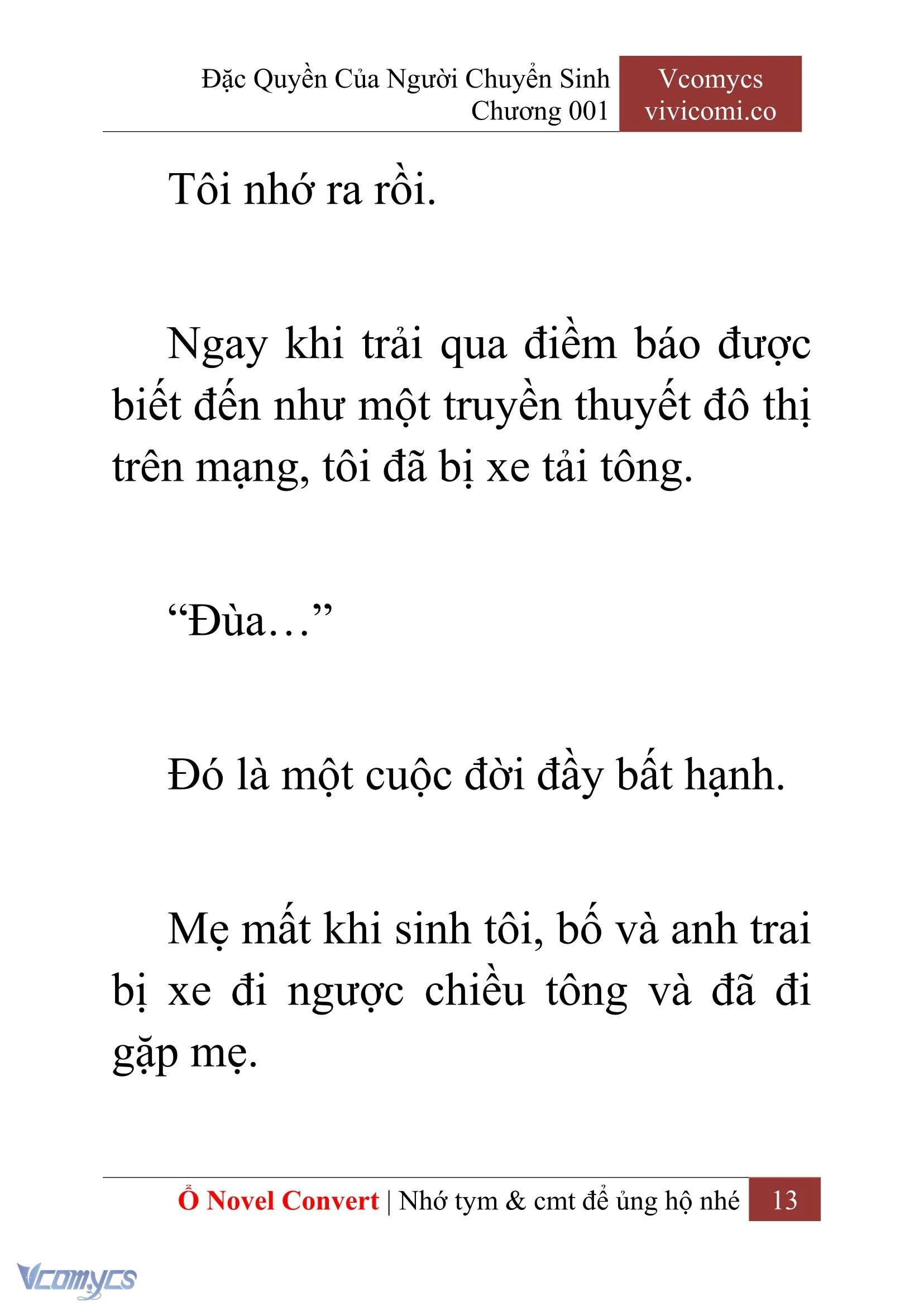 [Novel] Đặc Quyền Của Người Chuyển Sinh Chapter  1 - 15