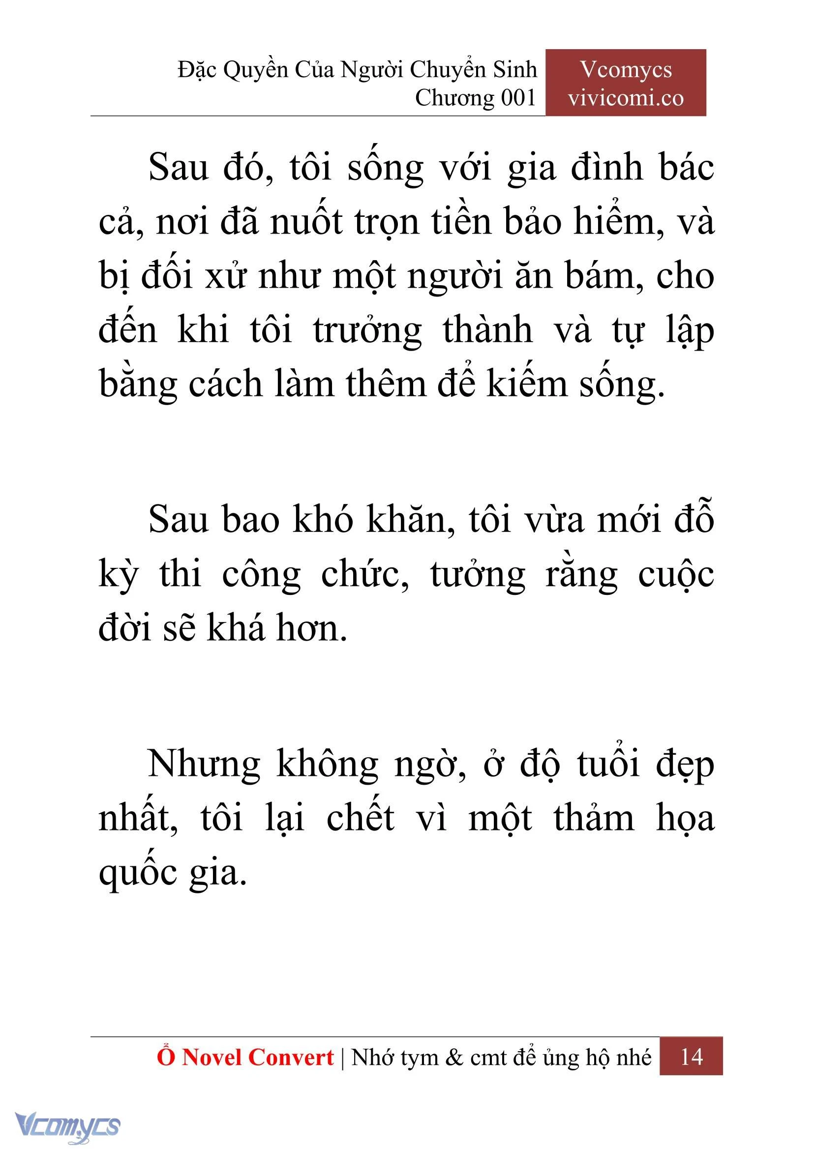 [Novel] Đặc Quyền Của Người Chuyển Sinh Chapter  1 - 16