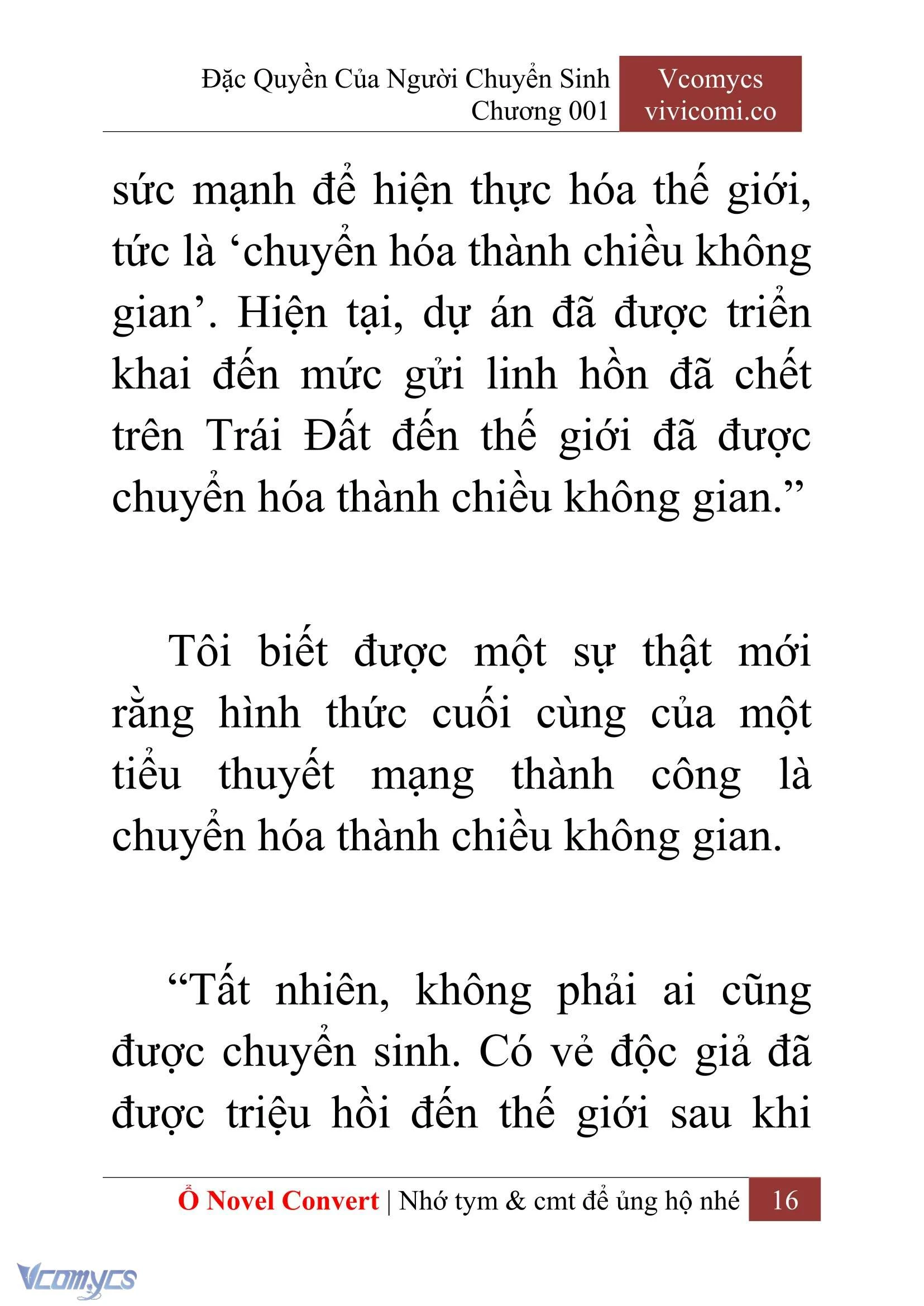 [Novel] Đặc Quyền Của Người Chuyển Sinh Chapter  1 - 18