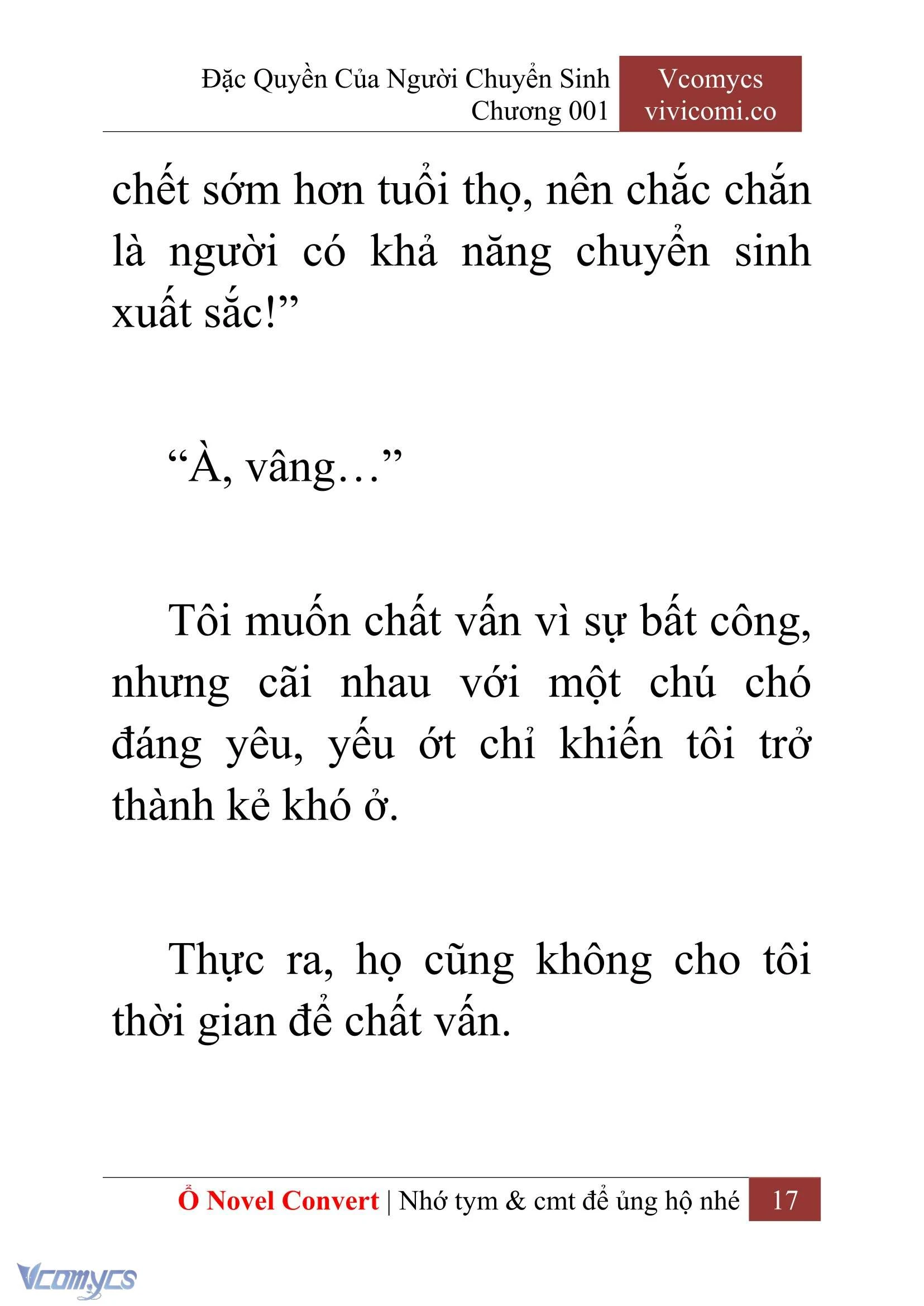 [Novel] Đặc Quyền Của Người Chuyển Sinh Chapter  1 - 19