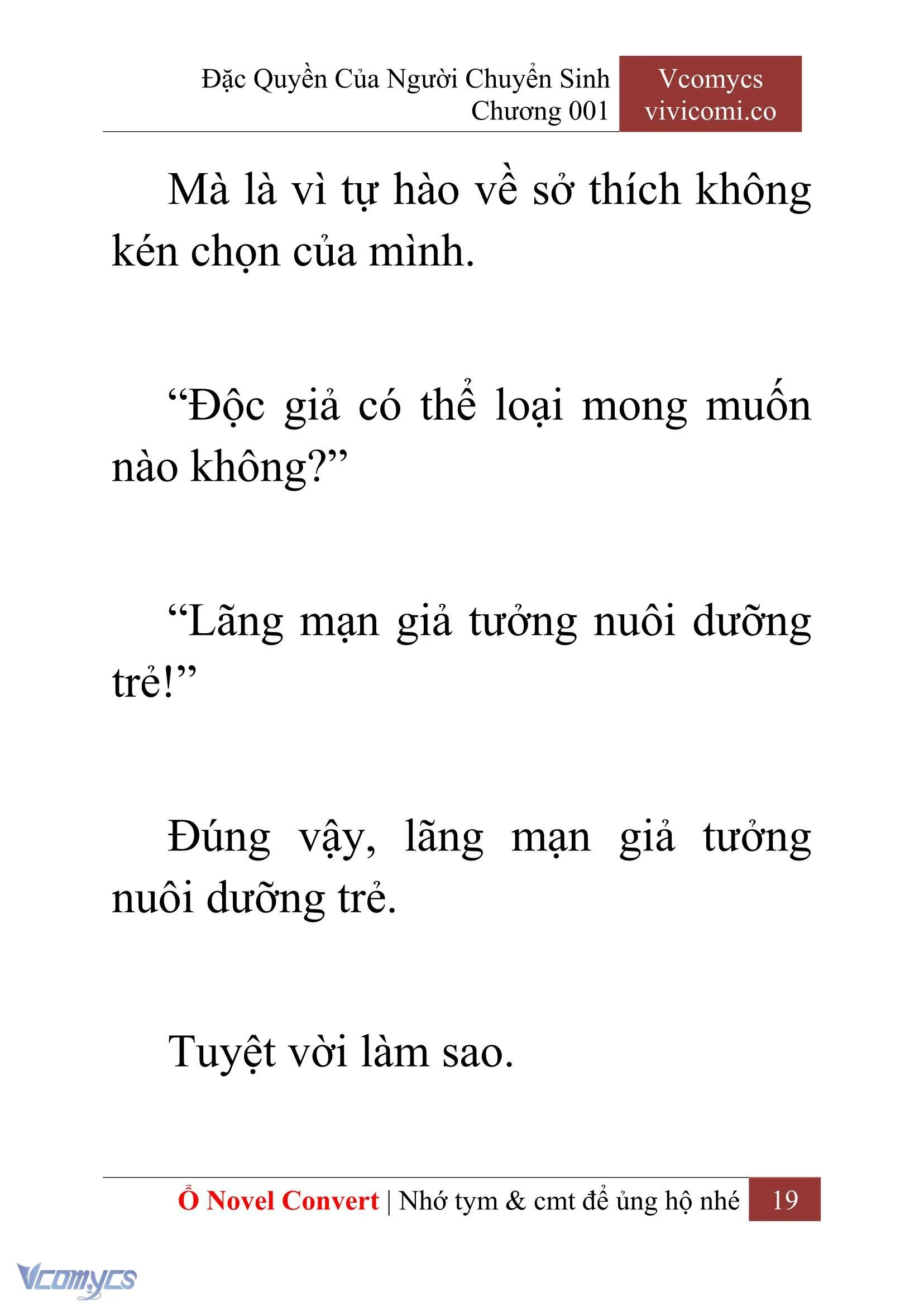[Novel] Đặc Quyền Của Người Chuyển Sinh Chapter  1 - 21
