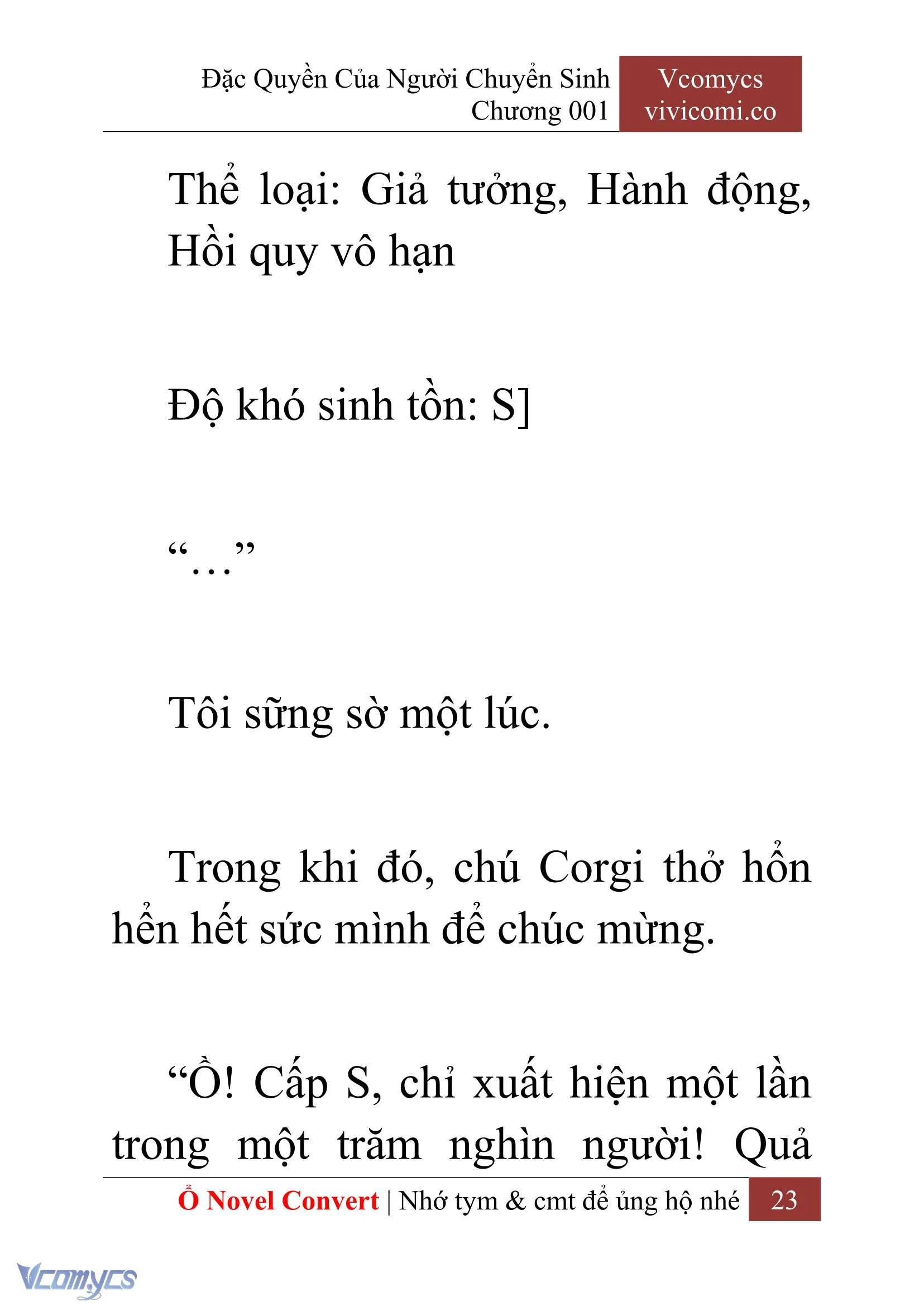 [Novel] Đặc Quyền Của Người Chuyển Sinh Chapter  1 - 25