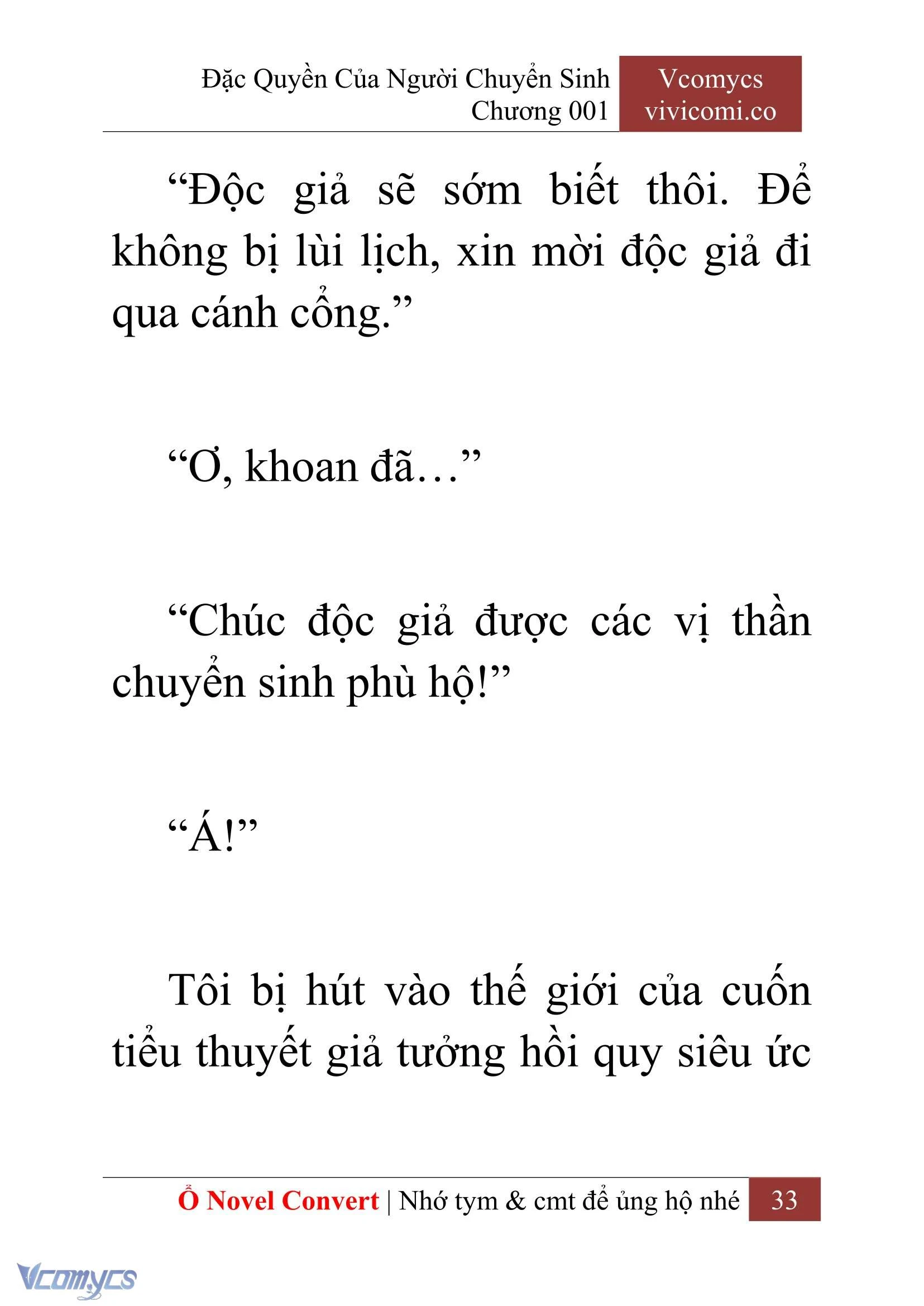[Novel] Đặc Quyền Của Người Chuyển Sinh Chapter  1 - 35