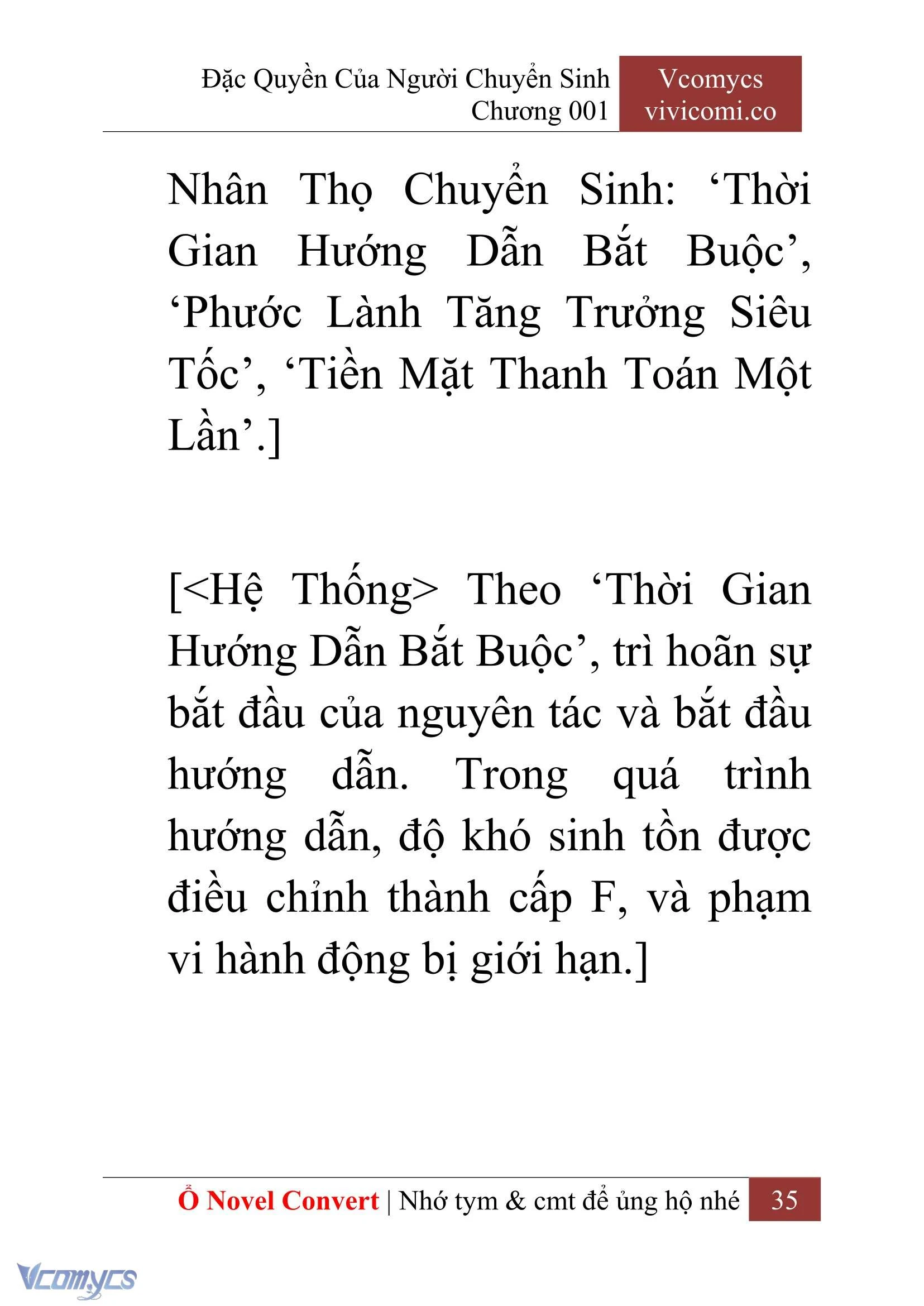 [Novel] Đặc Quyền Của Người Chuyển Sinh Chapter  1 - 37