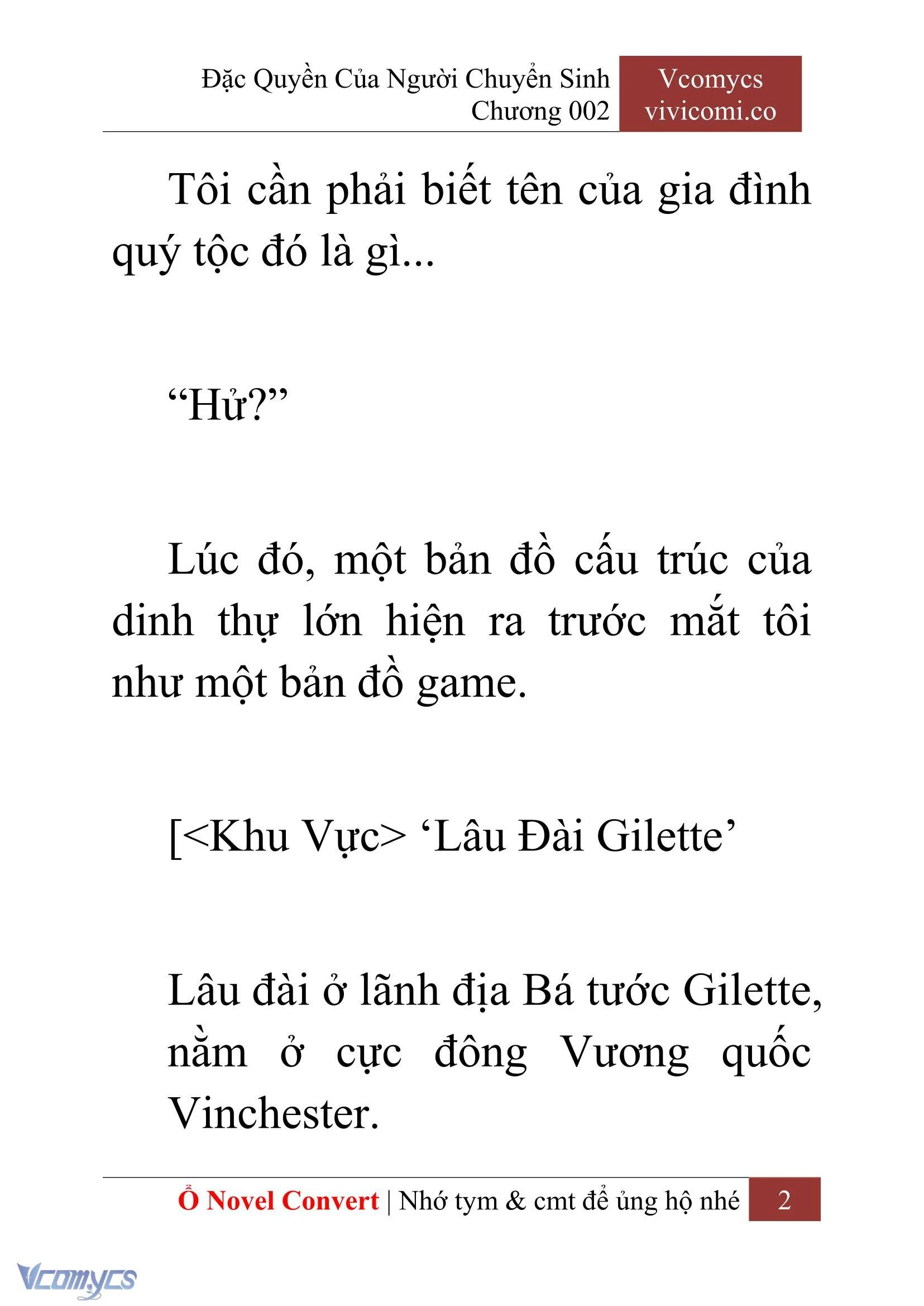 [Novel] Đặc Quyền Của Người Chuyển Sinh Chapter  2 - 4