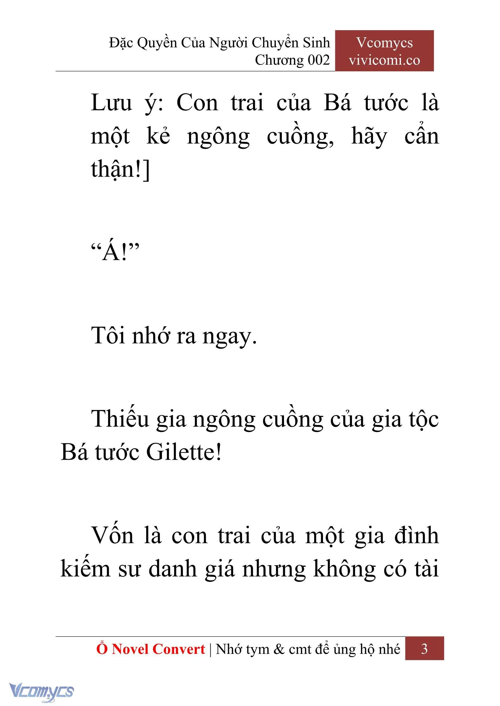 [Novel] Đặc Quyền Của Người Chuyển Sinh Chapter  2 - 5