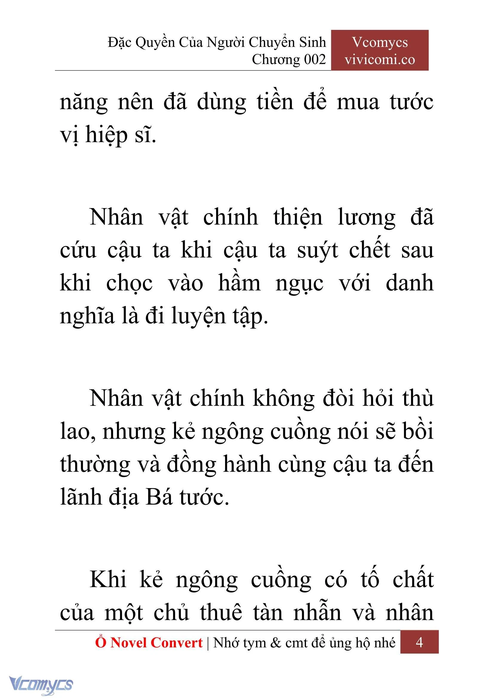 [Novel] Đặc Quyền Của Người Chuyển Sinh Chapter  2 - 6