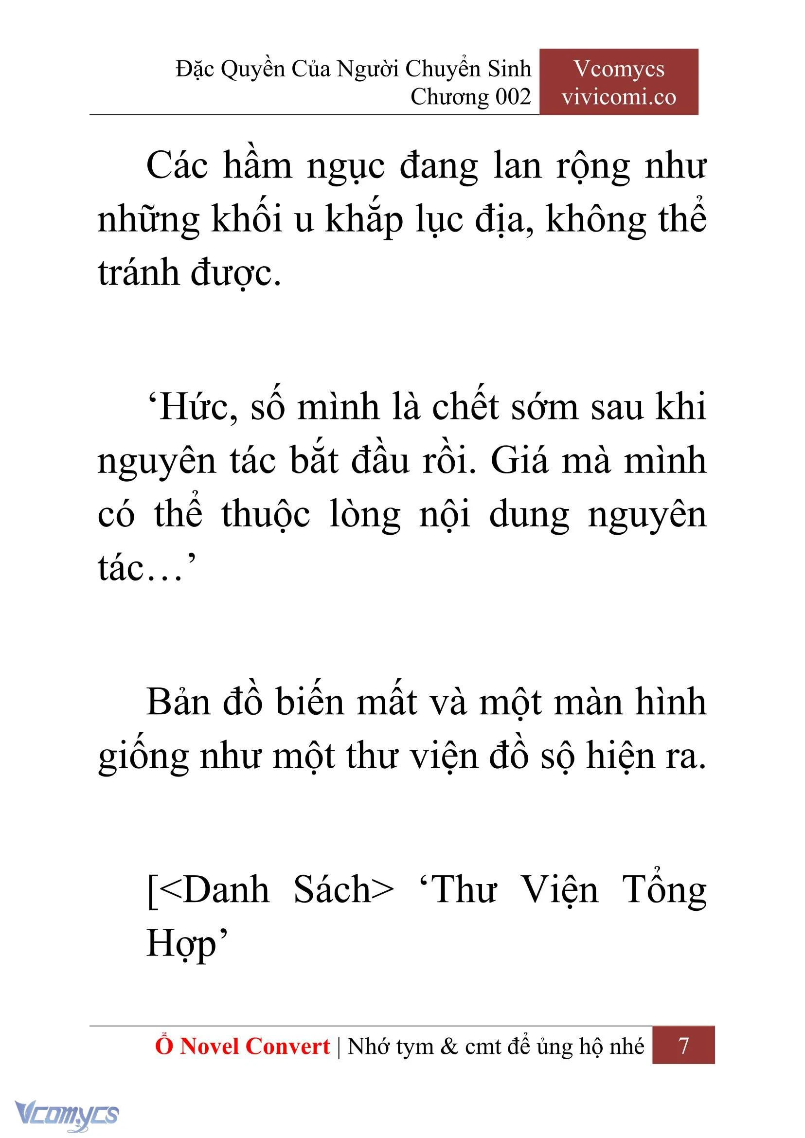 [Novel] Đặc Quyền Của Người Chuyển Sinh Chapter  2 - 9