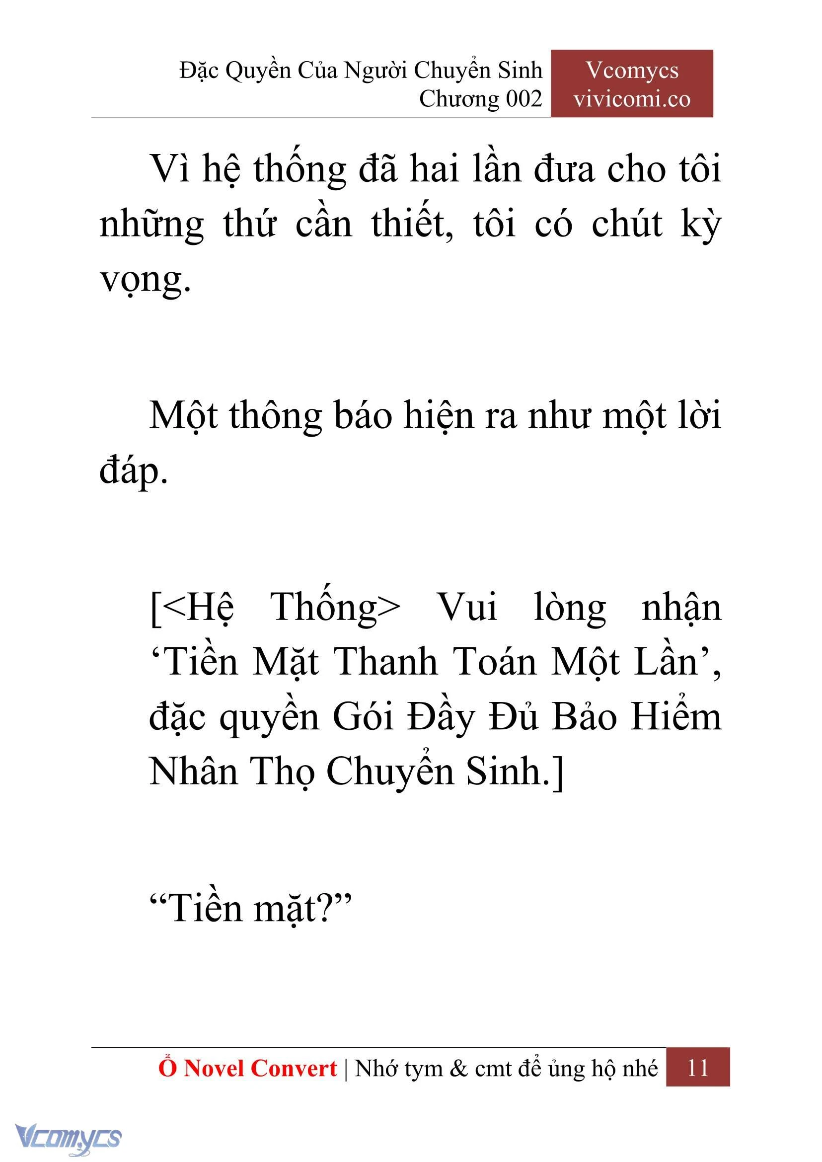 [Novel] Đặc Quyền Của Người Chuyển Sinh Chapter  2 - 13