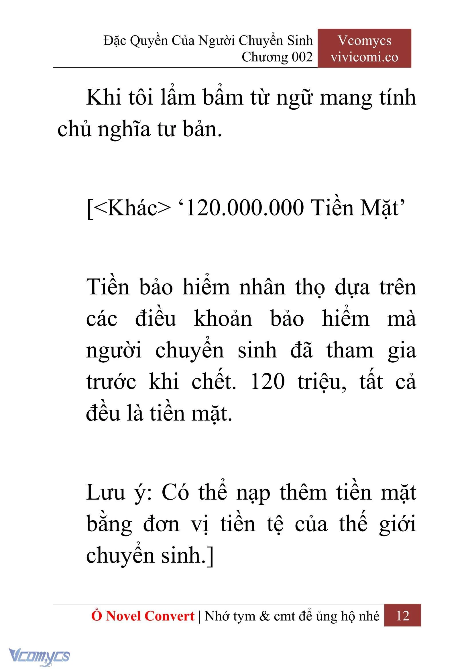 [Novel] Đặc Quyền Của Người Chuyển Sinh Chapter  2 - 14