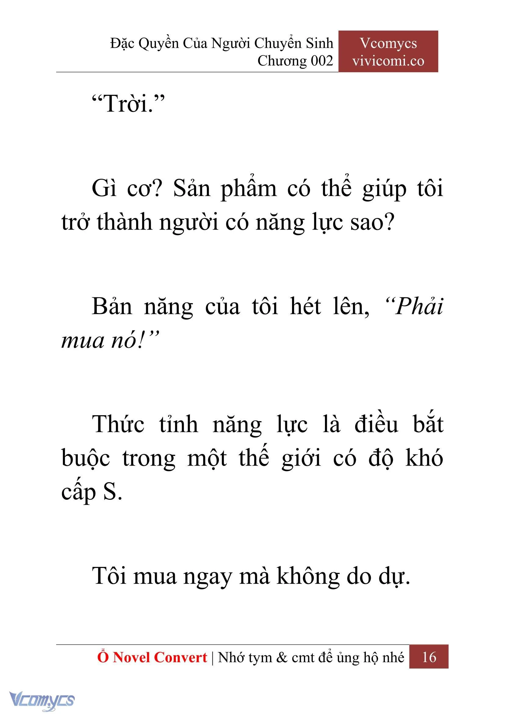 [Novel] Đặc Quyền Của Người Chuyển Sinh Chapter  2 - 18