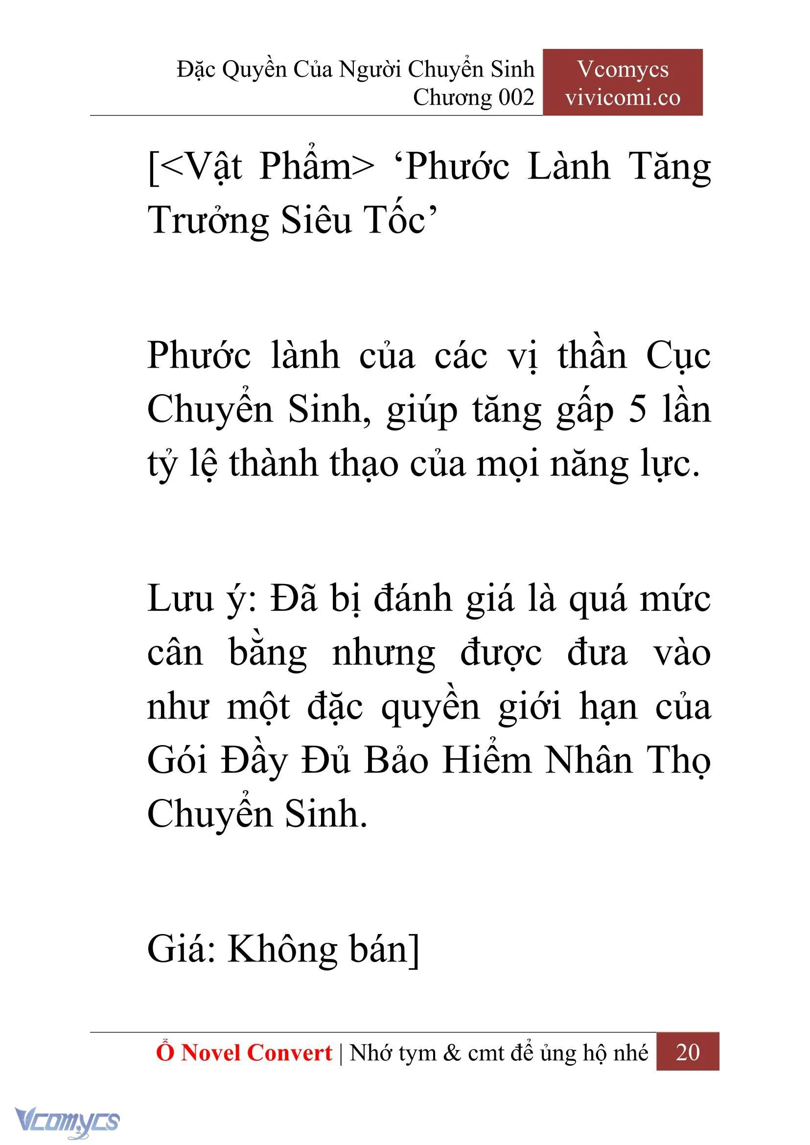 [Novel] Đặc Quyền Của Người Chuyển Sinh Chapter  2 - 22