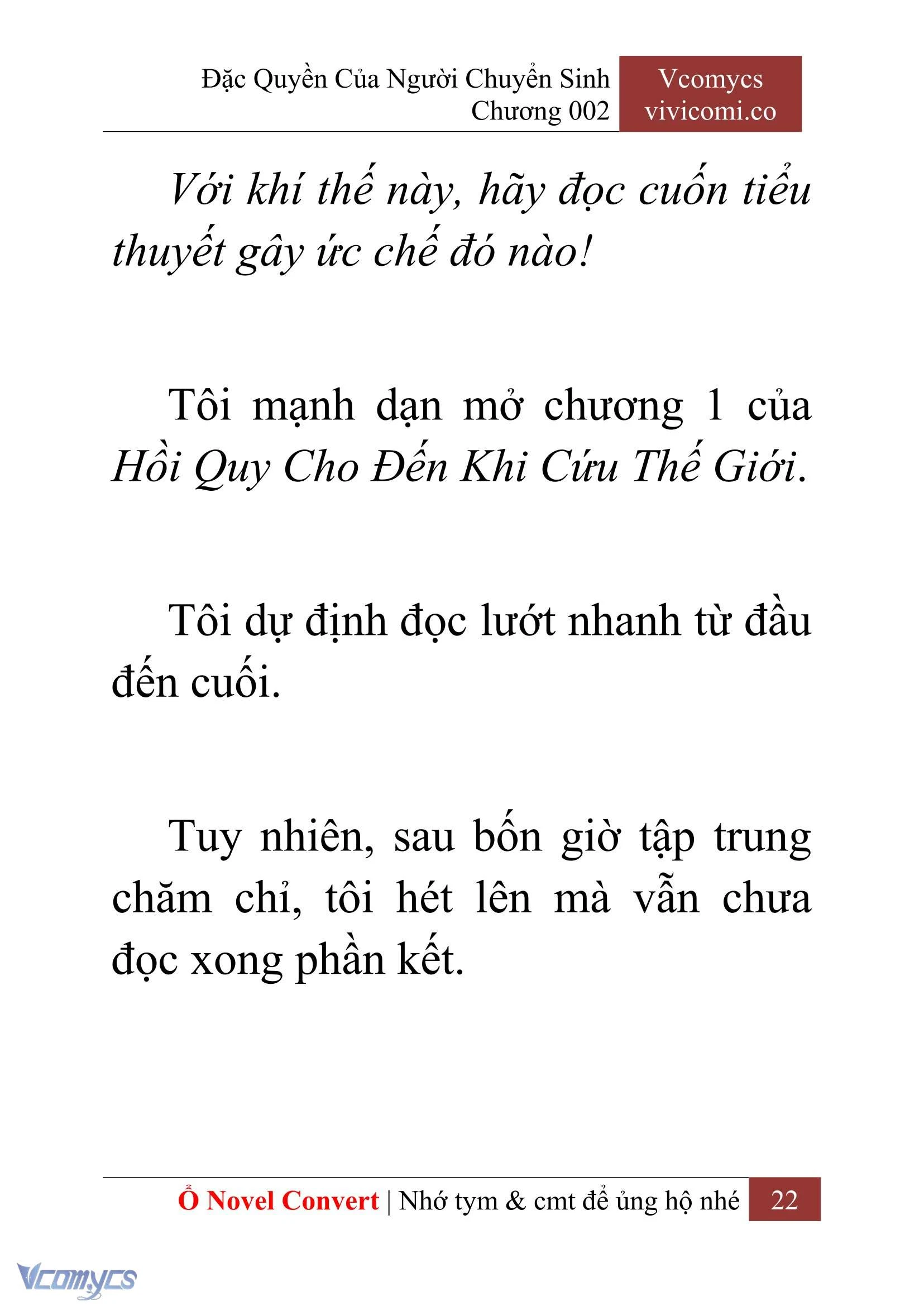 [Novel] Đặc Quyền Của Người Chuyển Sinh Chapter  2 - 24