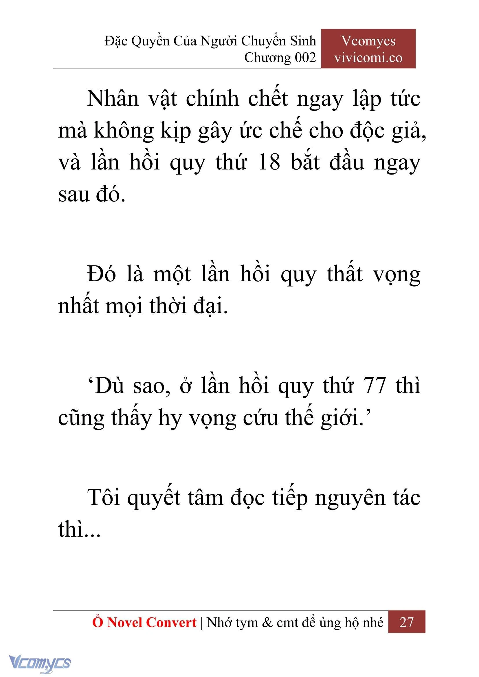 [Novel] Đặc Quyền Của Người Chuyển Sinh Chapter  2 - 29
