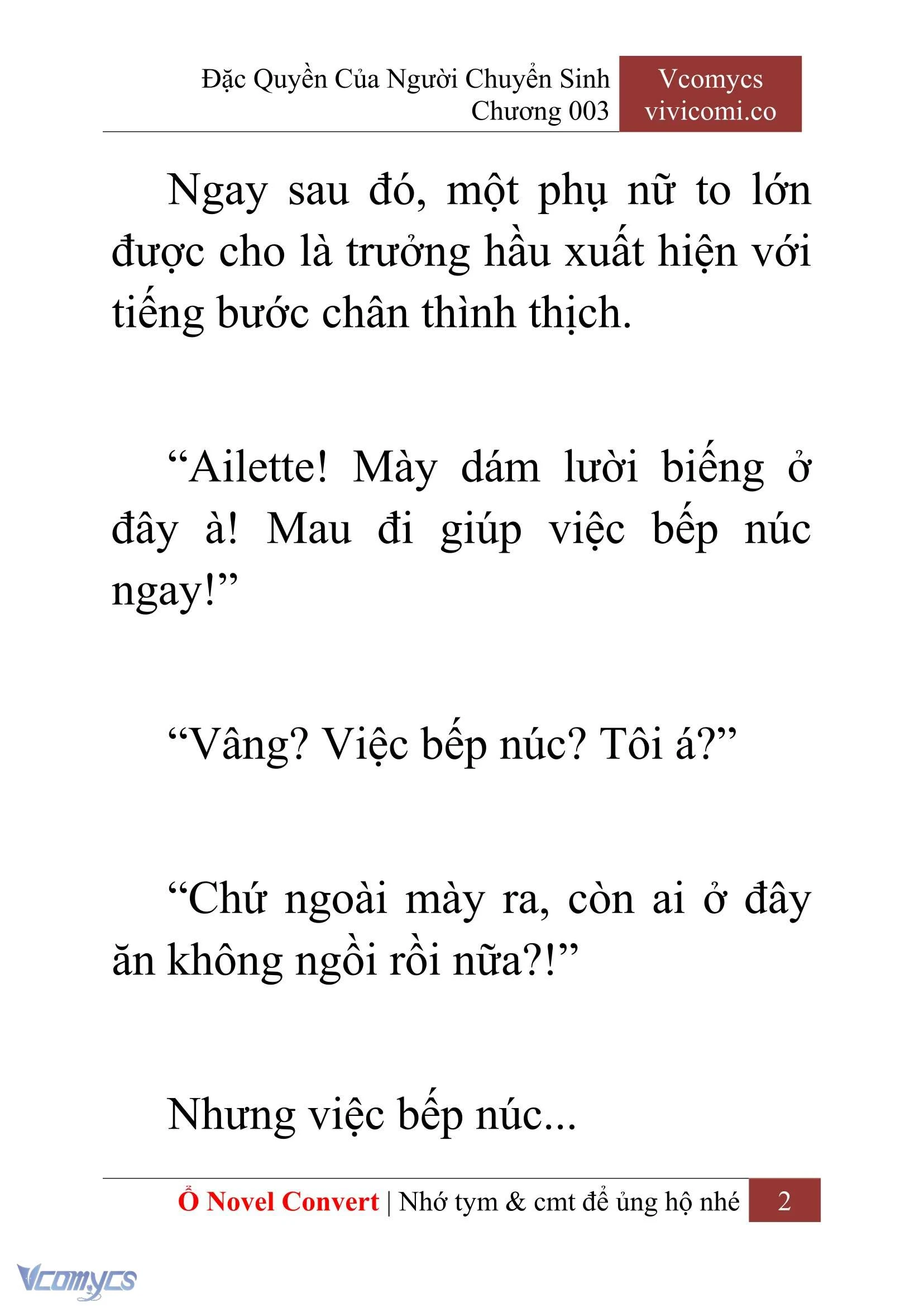 [Novel] Đặc Quyền Của Người Chuyển Sinh Chapter  3 - 4
