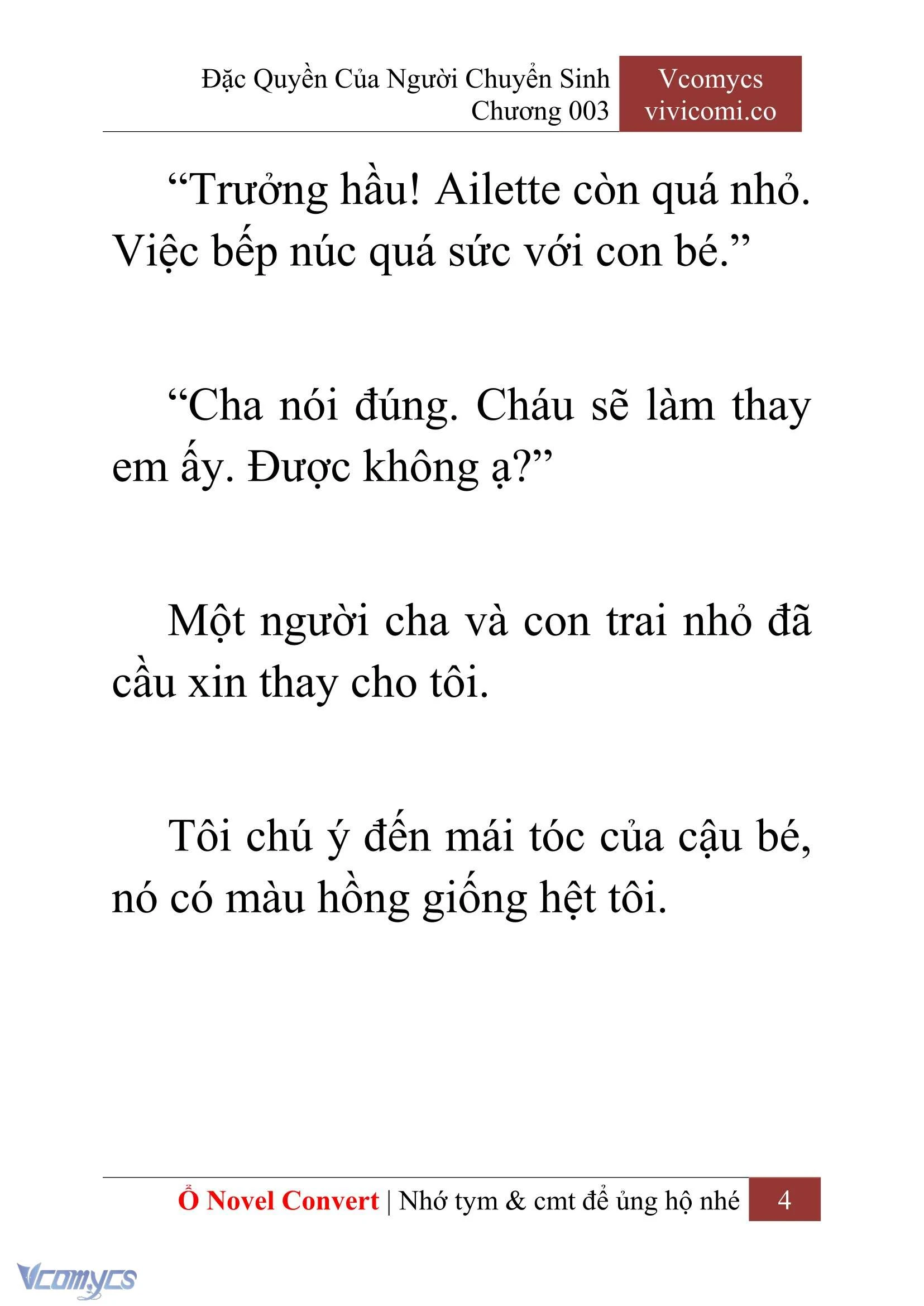 [Novel] Đặc Quyền Của Người Chuyển Sinh Chapter  3 - 6