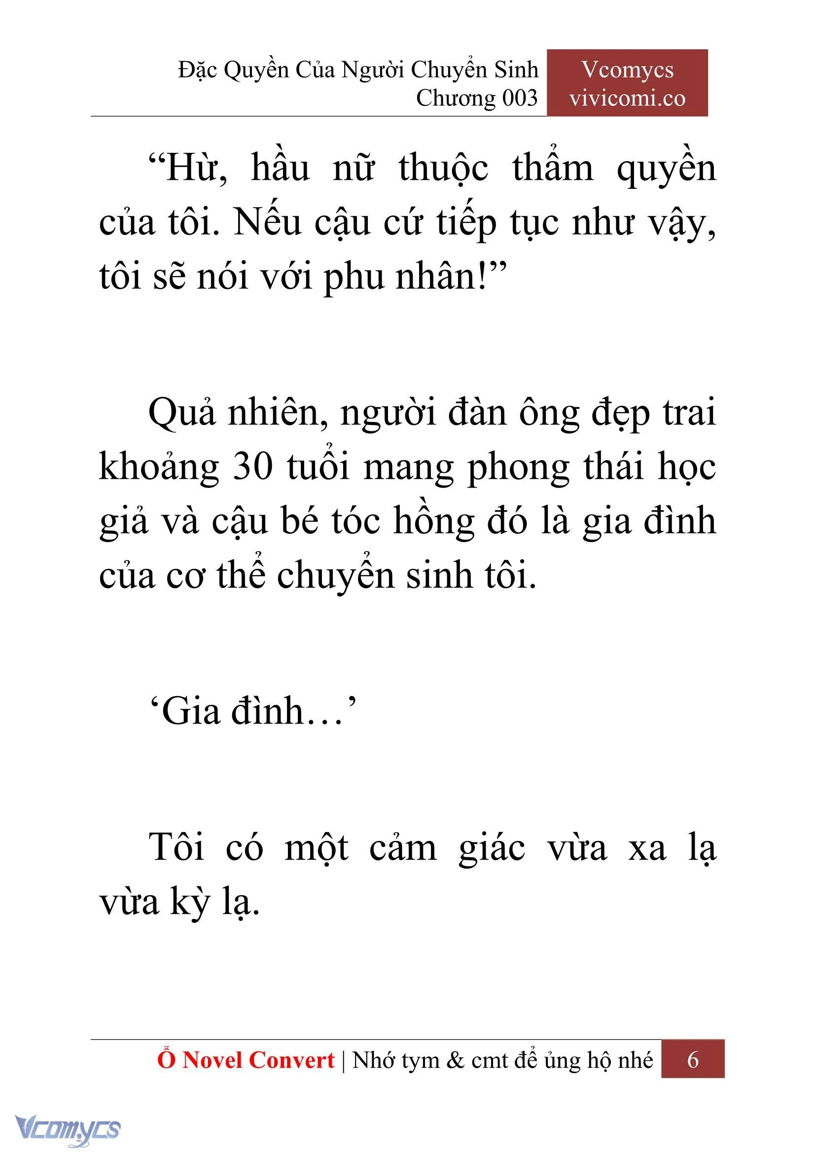 [Novel] Đặc Quyền Của Người Chuyển Sinh Chapter  3 - 8