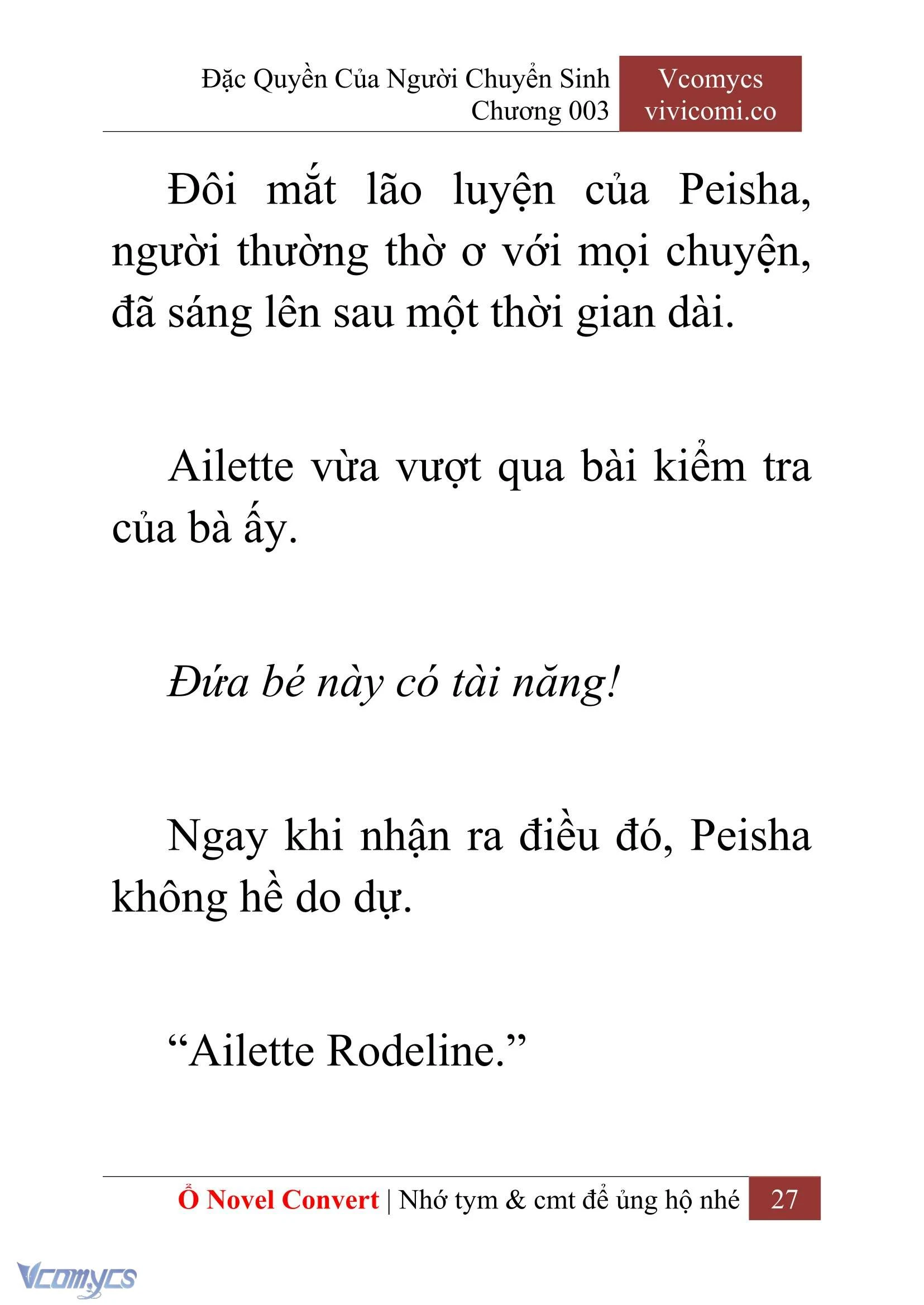 [Novel] Đặc Quyền Của Người Chuyển Sinh Chapter  3 - 29
