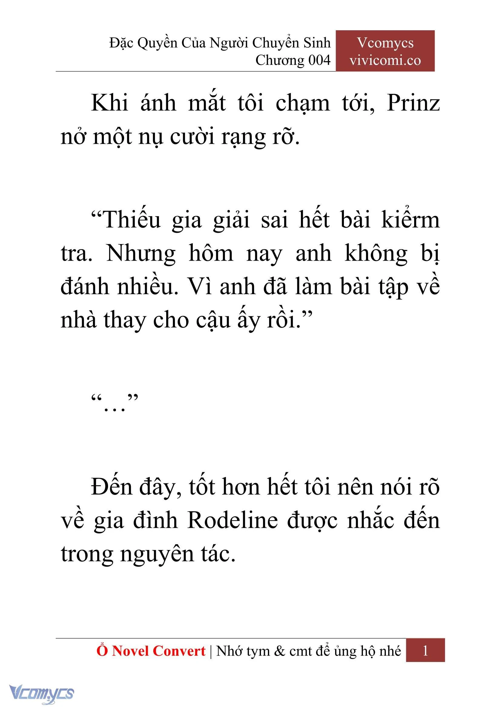 [Novel] Đặc Quyền Của Người Chuyển Sinh Chapter  4 - 3