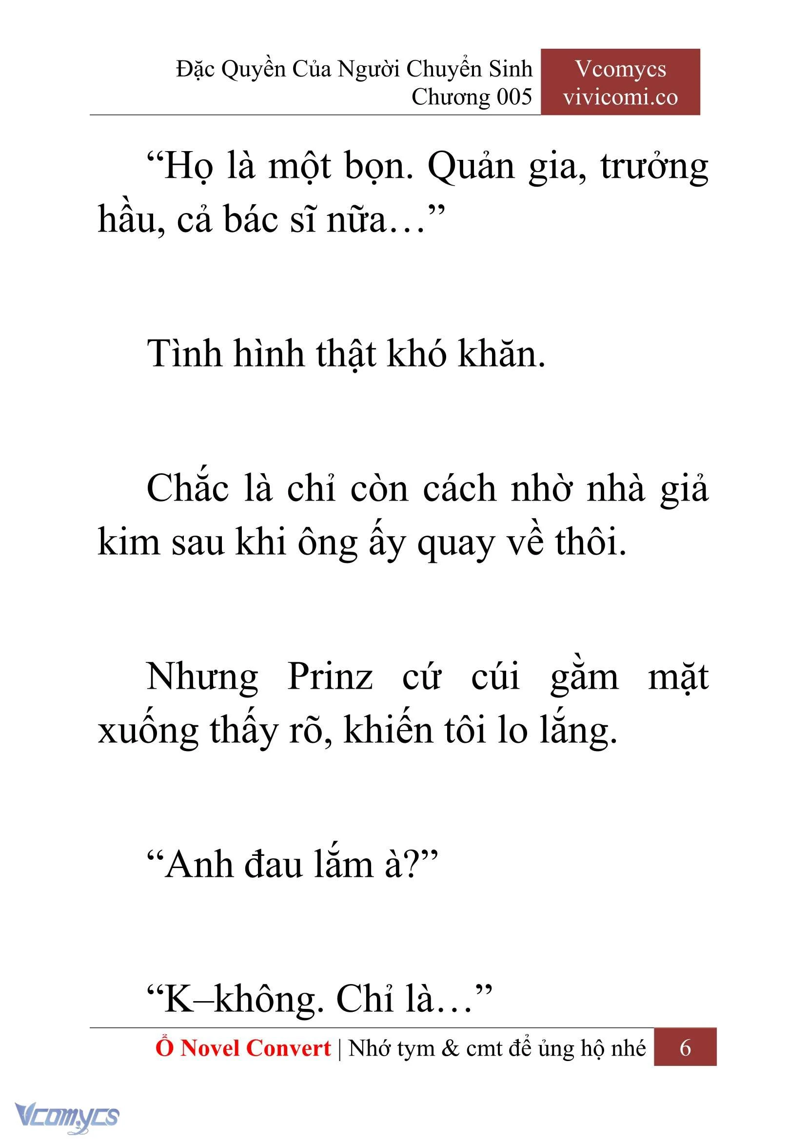 [Novel] Đặc Quyền Của Người Chuyển Sinh Chapter  5 - 8