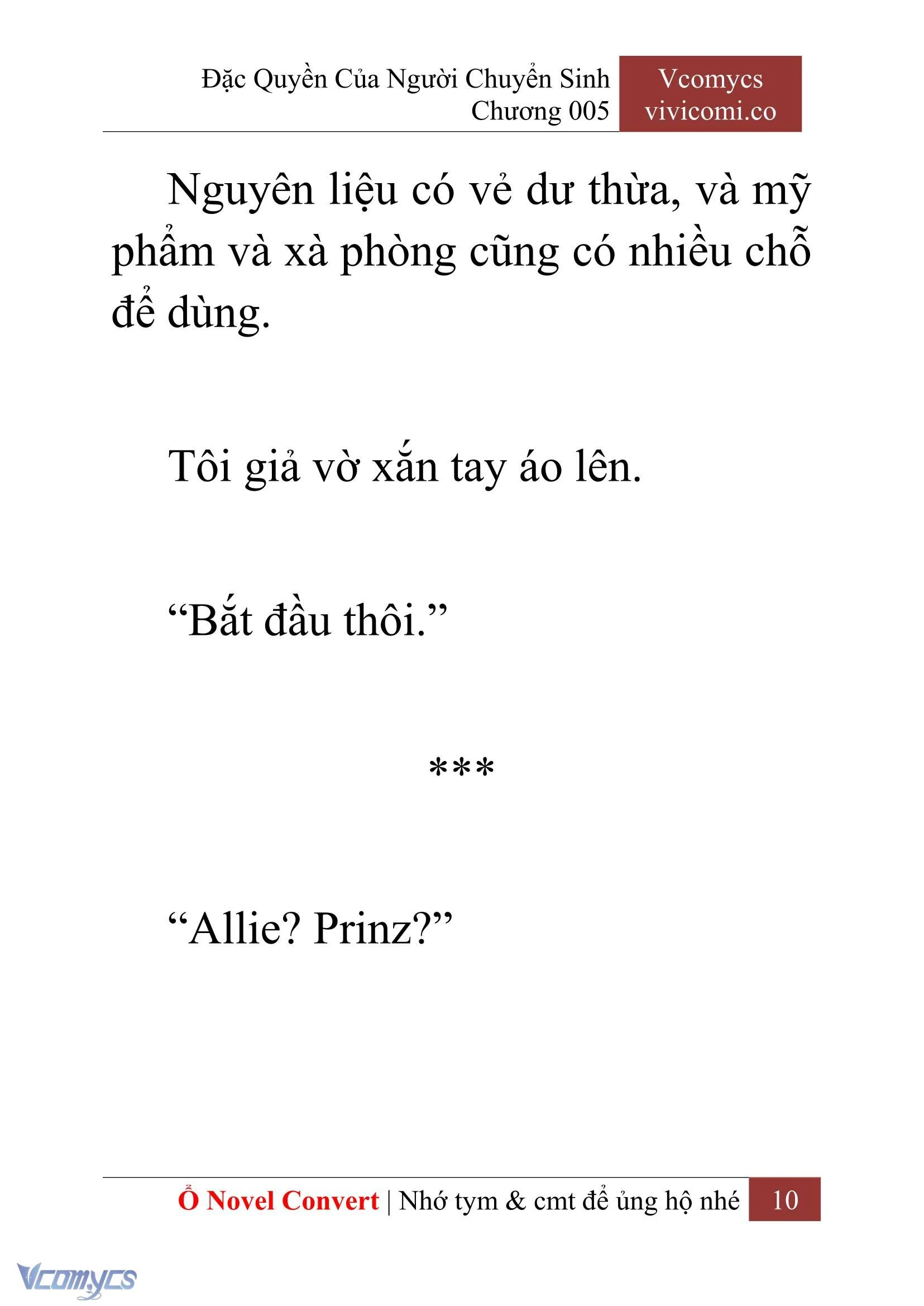 [Novel] Đặc Quyền Của Người Chuyển Sinh Chapter  5 - 12