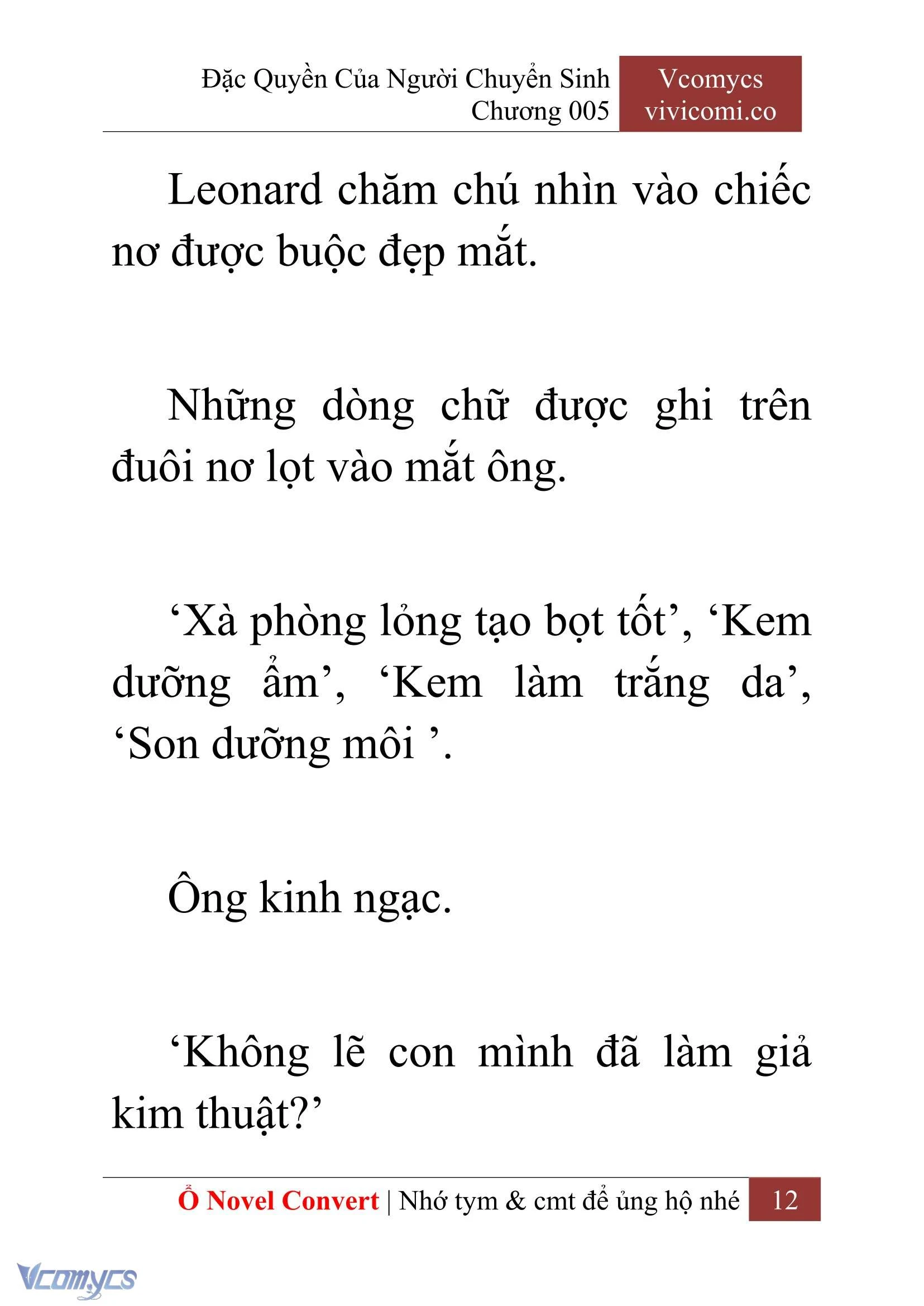 [Novel] Đặc Quyền Của Người Chuyển Sinh Chapter  5 - 14